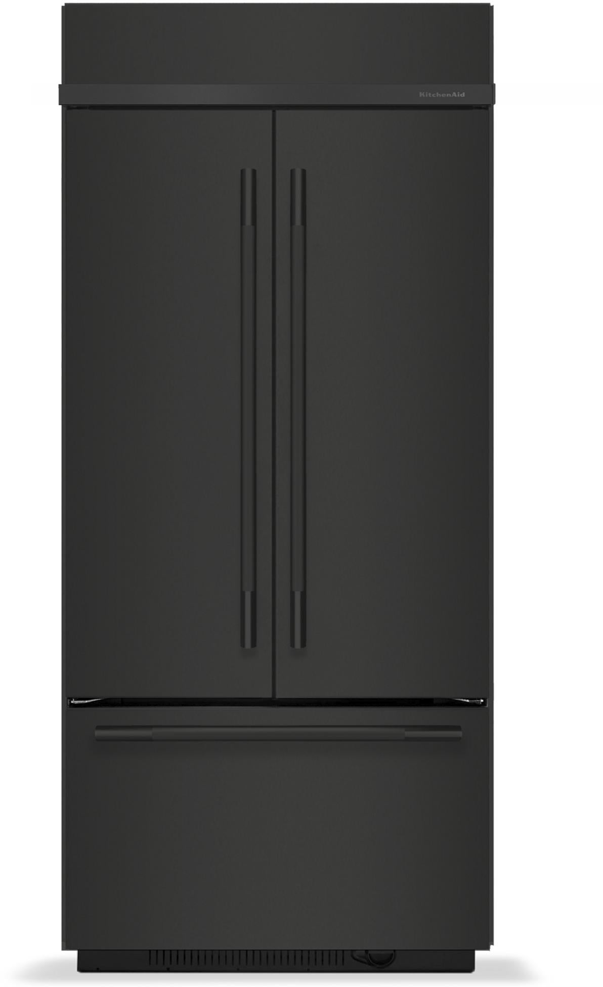 KitchenAid French Door (3 Door) Built In Refrigerator With Non Dispenser 36 In Wide And Stainless Steel With PrintShield Finish Color: Black Ore