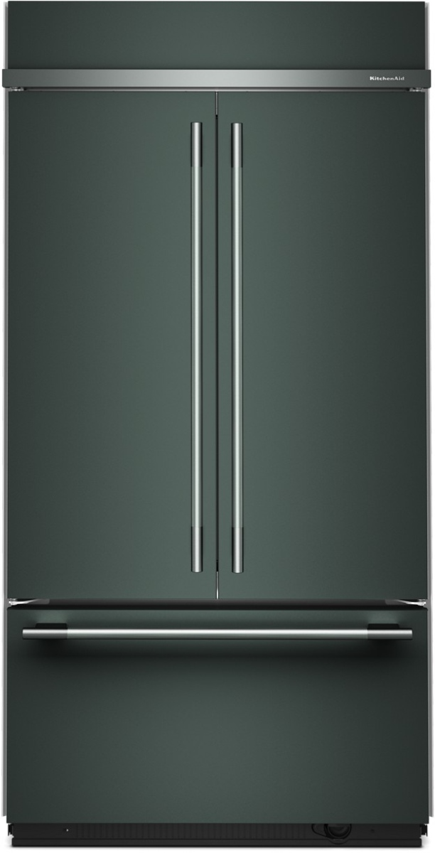 KitchenAid French Door (3 Door) Built In Refrigerator With Non Dispenser  42 In Wide And Stainless Steel With PrintShield Finish Color: Juniper