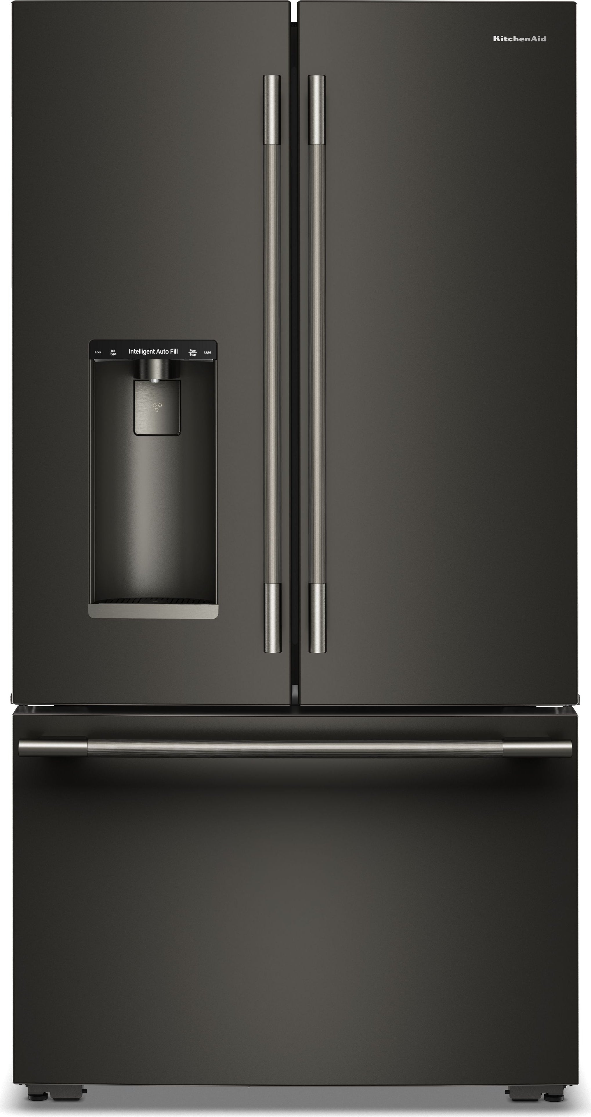 KitchenAid 36 Inch Counter-Depth French Door Refrigerator With Auto Fill: Black Ore