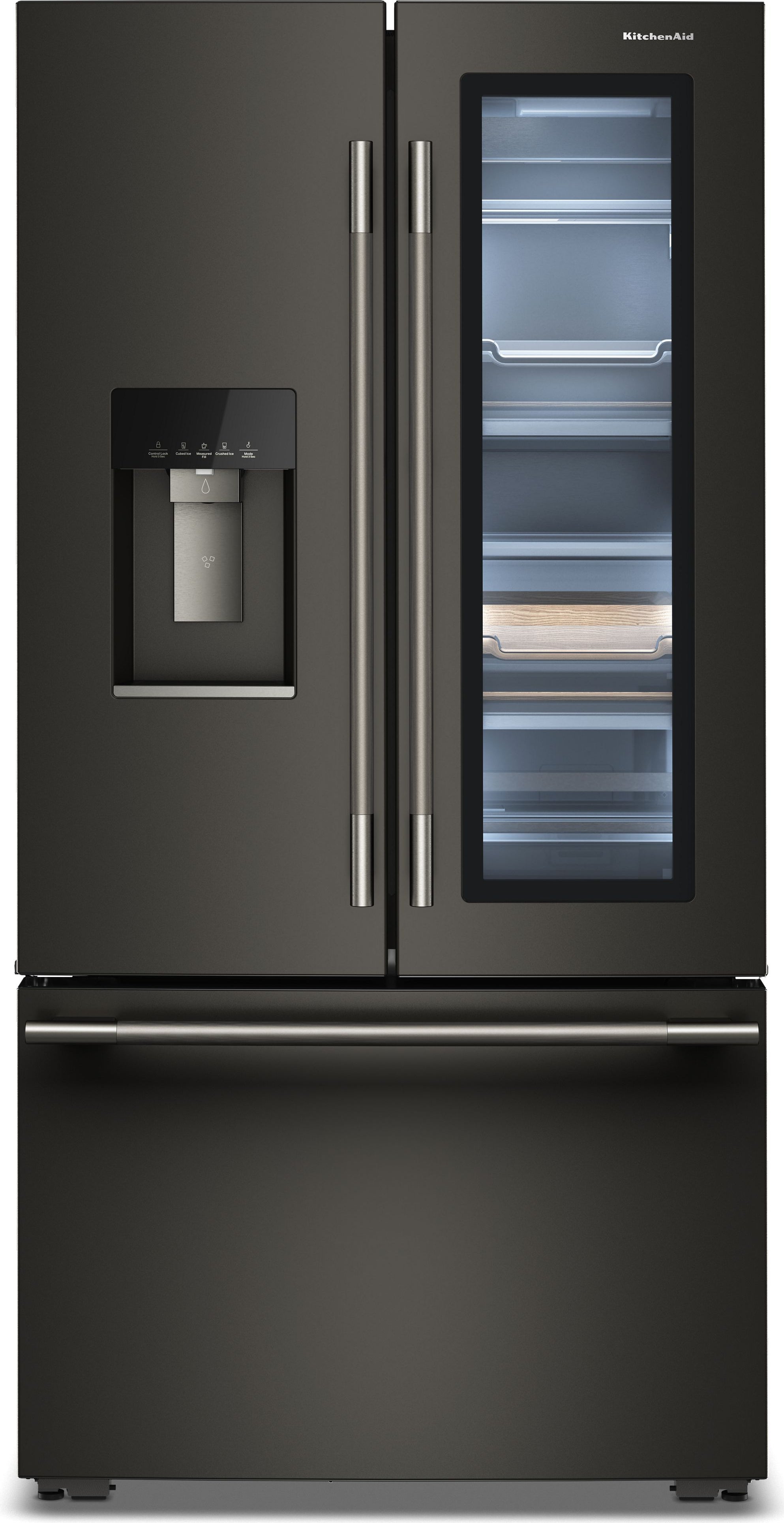 KitchenAid 36-inch, 23.33 cu. ft. smart counter-depth French Door Refrigerator: Black Ore