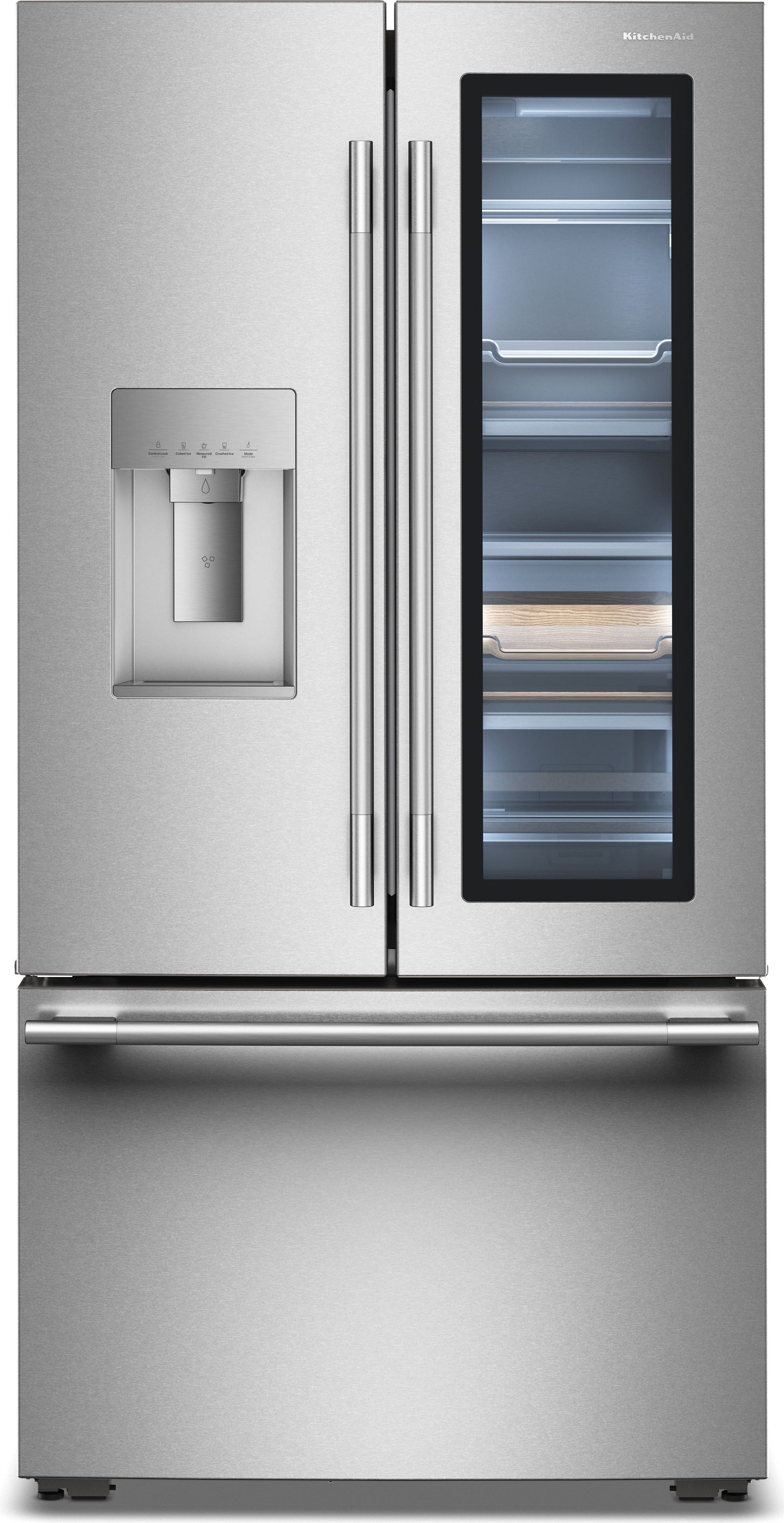 KitchenAid 36-inch, 23.33 cu. ft. smart counter-depth French Door Refrigerator: Stainless Steel