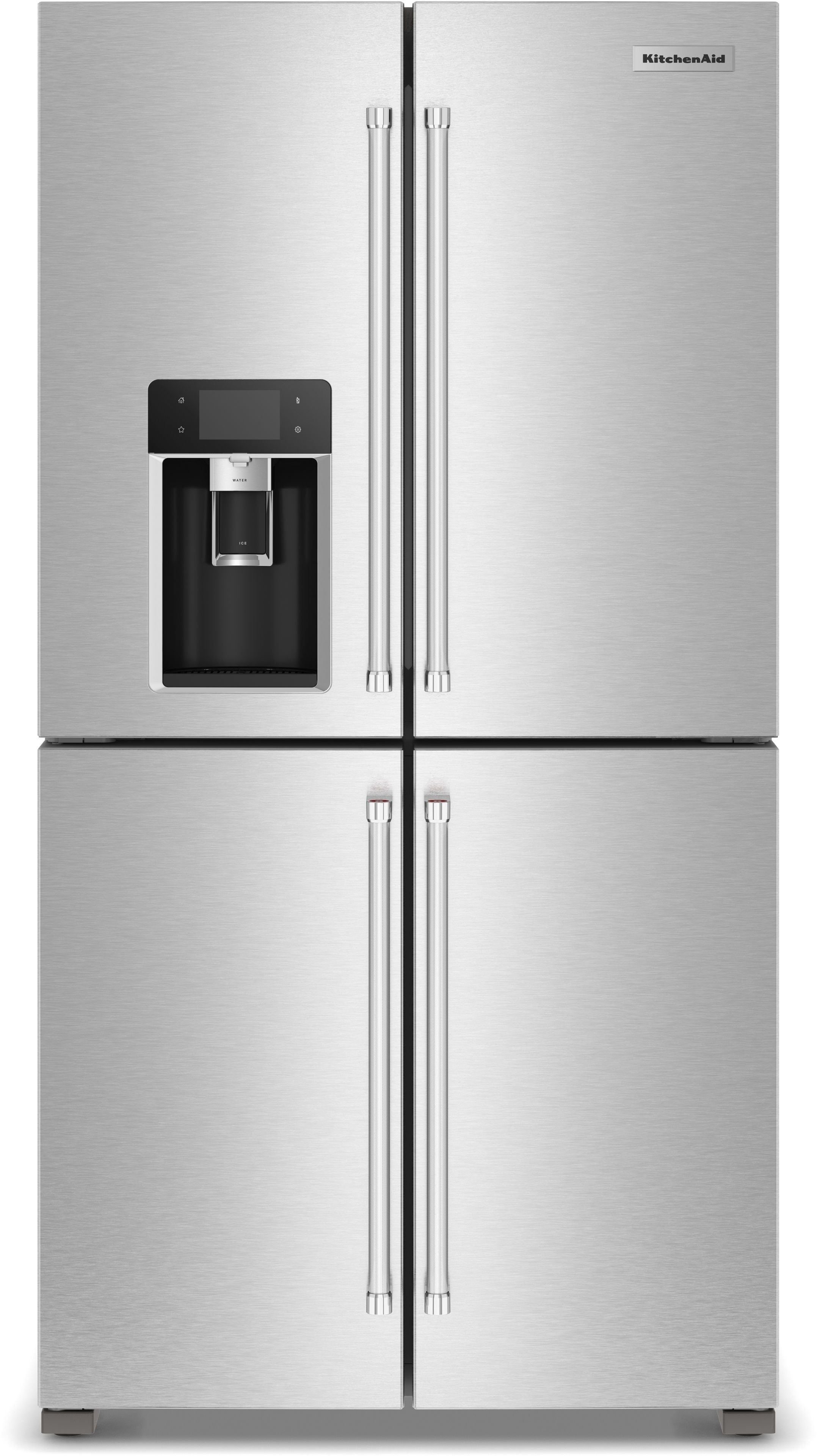 KitchenAid 36 Inch Freestanding French Door Refrigerator with 19.4 Cu. Ft. Capacity, Ice and Water Dispenser, Multi-Zone Cooling System, Sabbath Mode and Energy Star® Qualified: Stainless Steel with PrintShield Finish