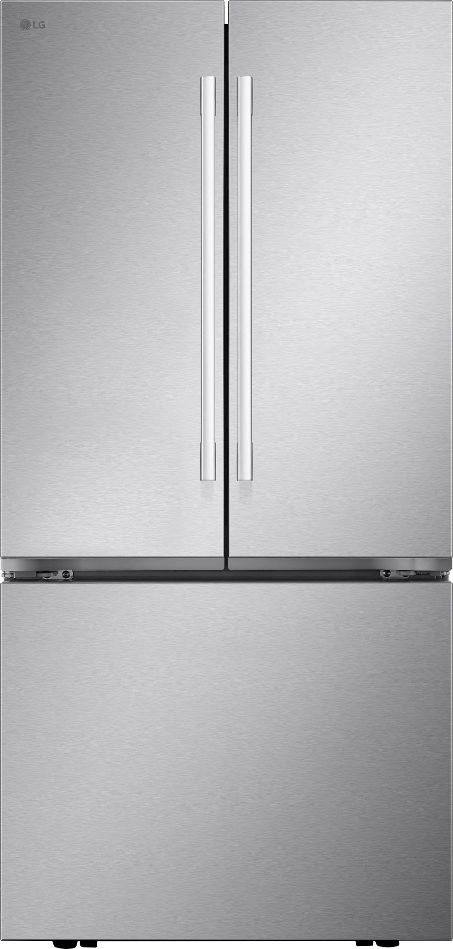 LG 21 cu.ft. 3 Door French Door, 33 Wide Counter Depth MAX, Auto Ice Maker, New Hybrid Handle: Printproof Stainless Steel