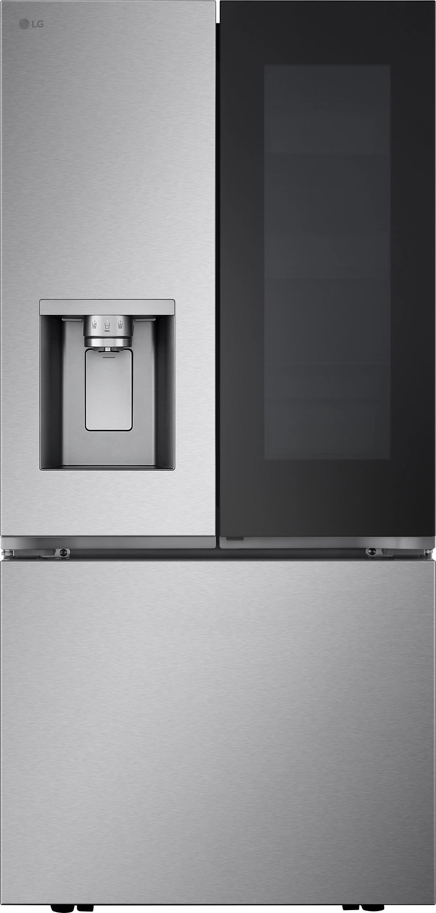LG 31 Cu. Ft. 3 Door French Door, Instaview With Door-In-Door, And Ice And Water Dispenser, Dual Ice, Pocket Handle, Standard Depth Max: Printproof Stainless Steel