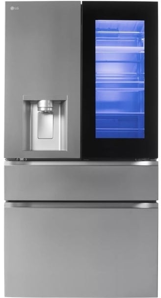 LG 29 cu.ft. 4 Door French Door, MyColor InstaView with Door-in-Door, Fully Convertible Drawer, Dual Ice,Pocket Handle, Standard Depth Max: Printproof Stainless Steel