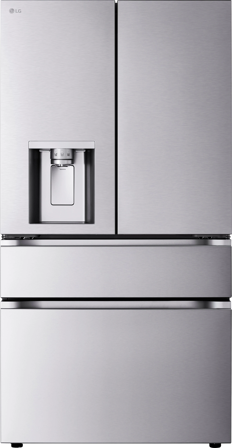 LG 36 Inch 29 Cu.Ft. 4 Door French Door Standard Depth Max Refrigerator, Ice And Water, Dual Ice With Mini Craft + Craft Ice: Printproof Stainless Steel