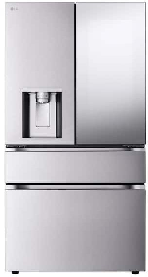 LG 36 Inch 29 Cu.Ft. 4 Door French Door, Standard Depth Max Refrigerator With Mycolor Mirror Instaview, Ice And Water, Dual Ice With Mini Craft + Craft Ice: Printproof Stainless Steel