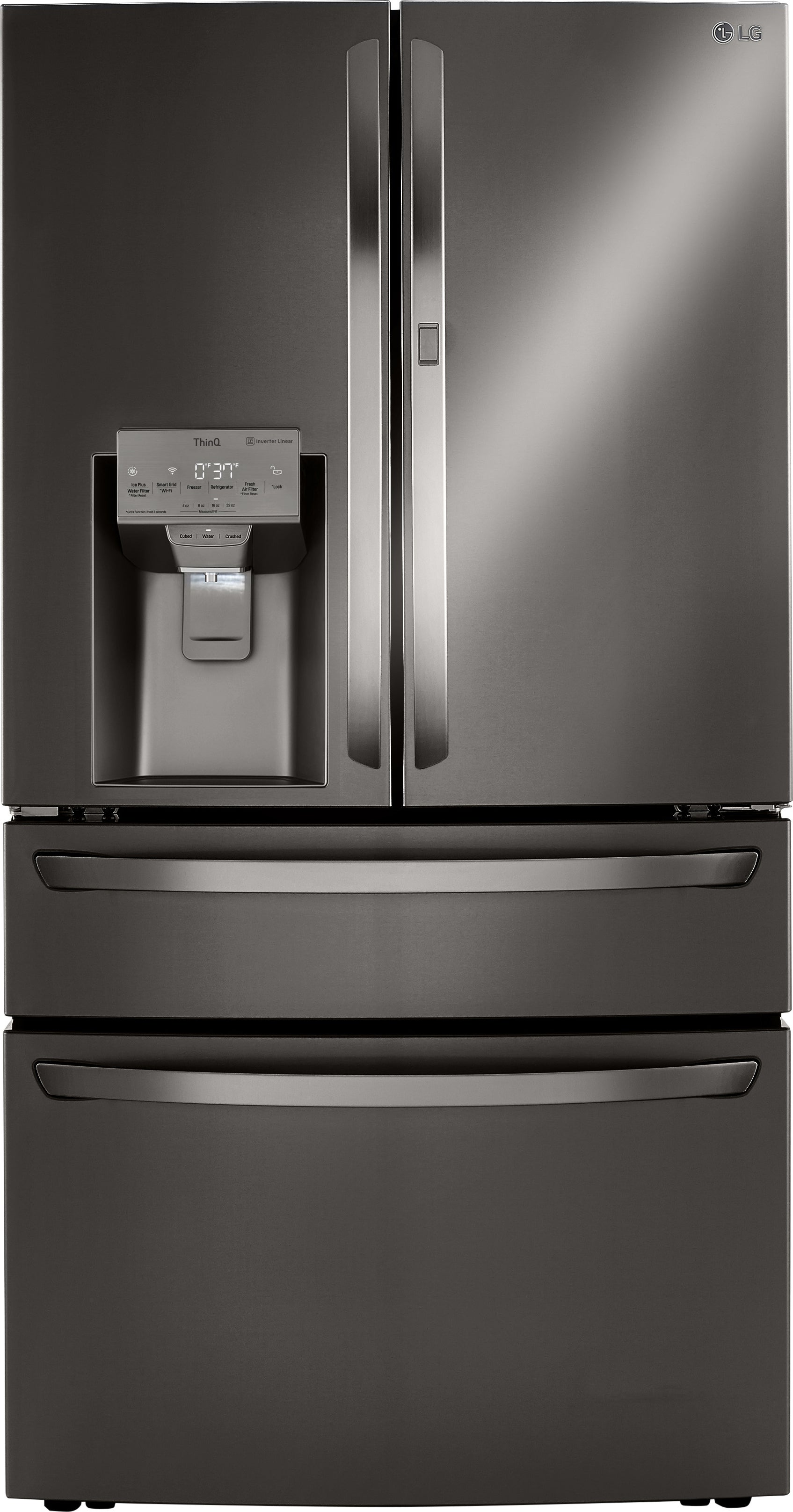 LG LRMDS3006D 36 Inch PrintProof Black Stainless Steel French Door Refrigerator