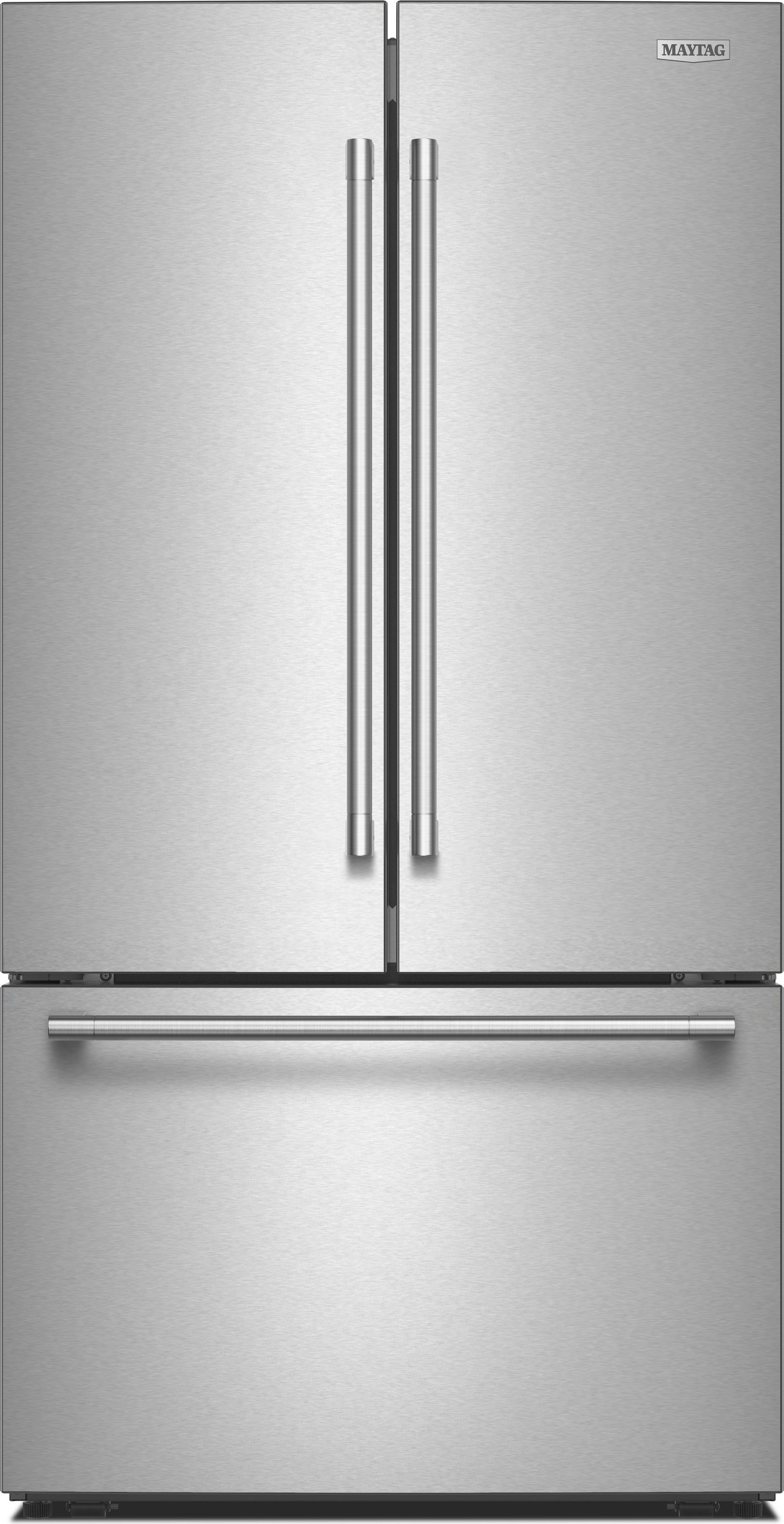 Maytag 36 Inch 31 Cu. Ft. XL Capacity French Door Bottom Mount Refrigerator With Ice And Water: Stainless Steel