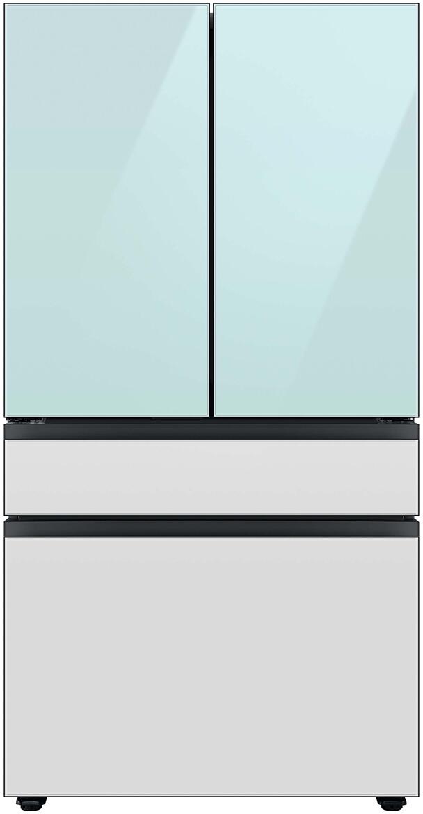 Samsung RF23BB86004M BESPOKE Series 36 Inch Morning Blue Glass Top and White Glass Mid/Bottom Counter Depth French Door Refrigerator, in Morning Blue Glass Top and White Glass Mid/Bottom