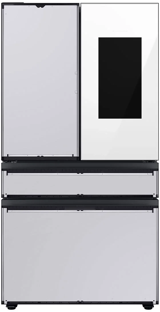 Samsung RF23BB8900AW BESPOKE Series 36 Inch Custom Panel Ready with White Glass Family Hub Counter Depth French Door Refrigerator