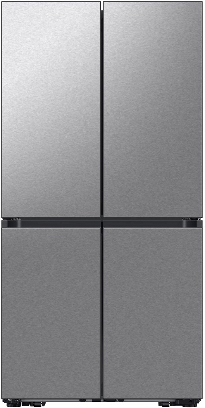 Samsung 36 Inch Smart Counter-Depth 4-Door Flex™ French Door Refrigerator with 23 cu. ft. Capacity, FlexZone™, Beverage Center™, UV Deodorizing Filter, Wi-Fi Enabled, Dual Ice Maker, Door Alarm, Auto Open Door, Slide-In Shelf, and ENERGY STAR®: Fingerprint Resistant Stainless Steel