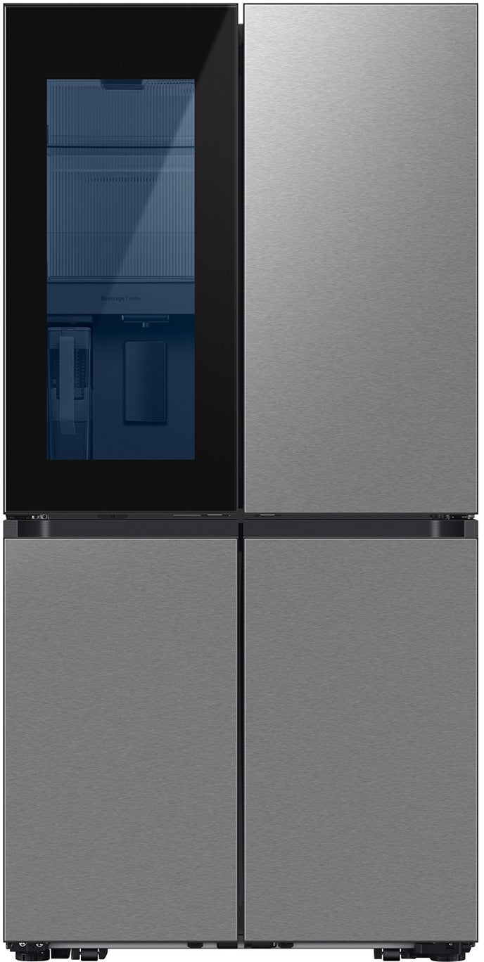 Samsung 36 Inch Smart 4-Door Flex™ French Door Refrigerator with 29 cu. ft. Capacity, FlexZone™, Beverage Zone™, UV Deodorizing Filter, Wi-Fi Enabled, Dual Ice Maker, Door Alarm, Auto Open Door, Slide-In Shelf, and ENERGY STAR®: Fingerprint Resistant Stainless Steel