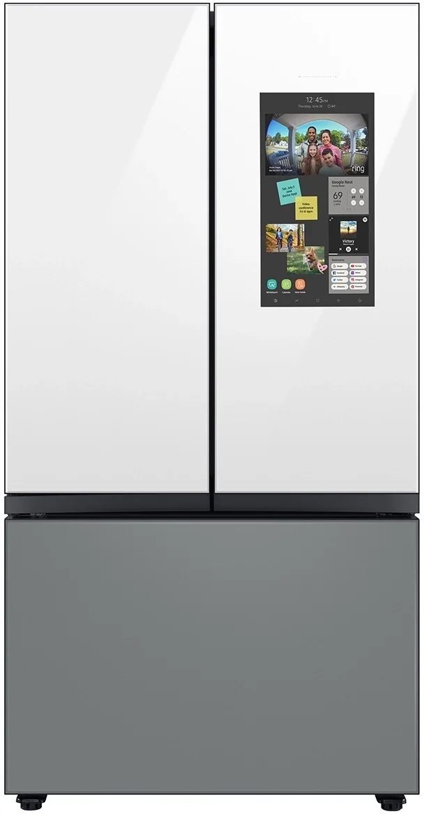 Samsung RF30BB69006M BESPOKE Series 36 Inch White Glass over Grey Glass French Door Refrigerator