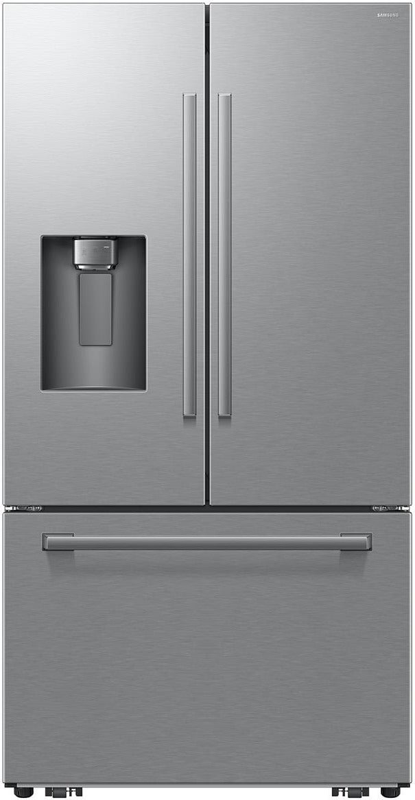 Samsung 36 Inch Counter Depth 3-Door French Door Refrigerator with 24 cu. ft. Total Capacity, Power Cool & Power Freeze, Three Ice Types, Sphere Ice?, AI Precise Cooling, Wi-Fi, ADA Compliant, and Energy Star Rated: Fingerprint Resistant Stainless Steel
