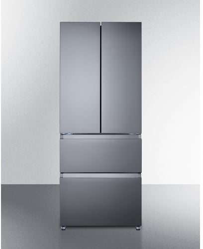 Summit 28 Inch Counter Depth French Door Refrigerator, in Stainless Steel