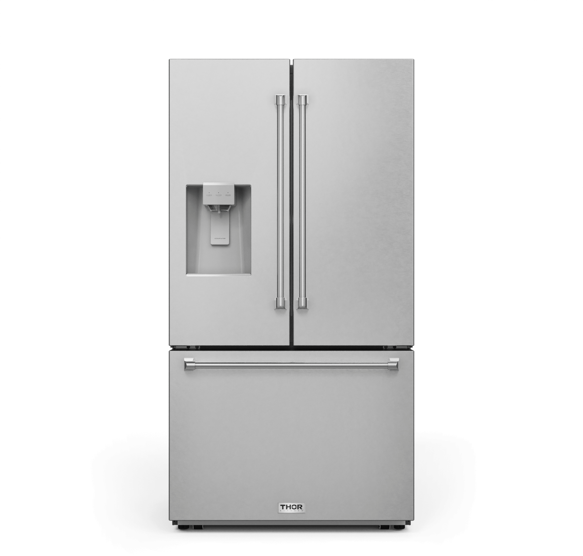Thor 36 Inch 28.9 Cu. Ft. Capacity French Door Refrigerator With External Dispenser And Dual Ice Maker: Stainless Steel