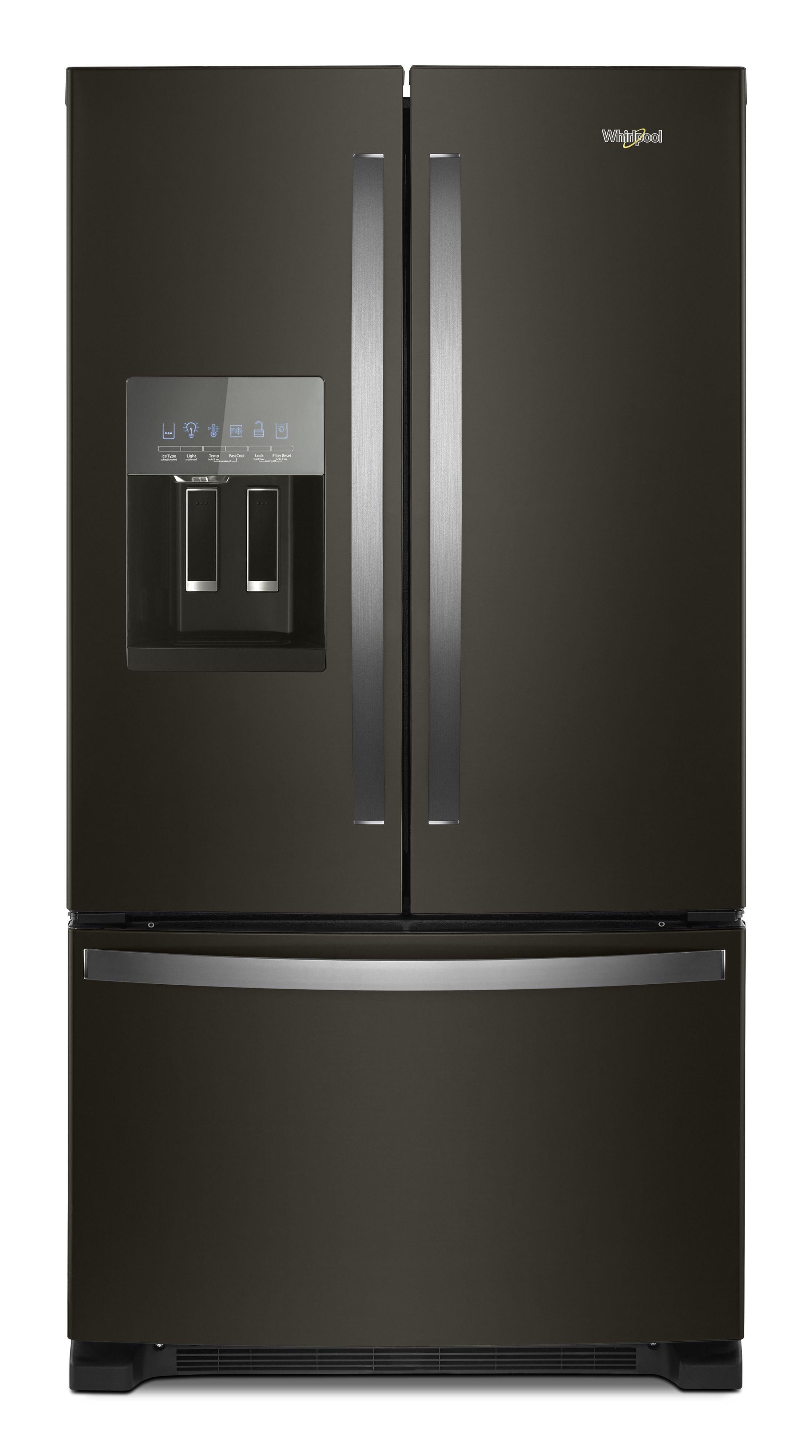 Whirlpool 36" 25 cu. ft. Fingerprint-Resistant Black Stainless Steel French Door Refrigerator - ADA Compliant