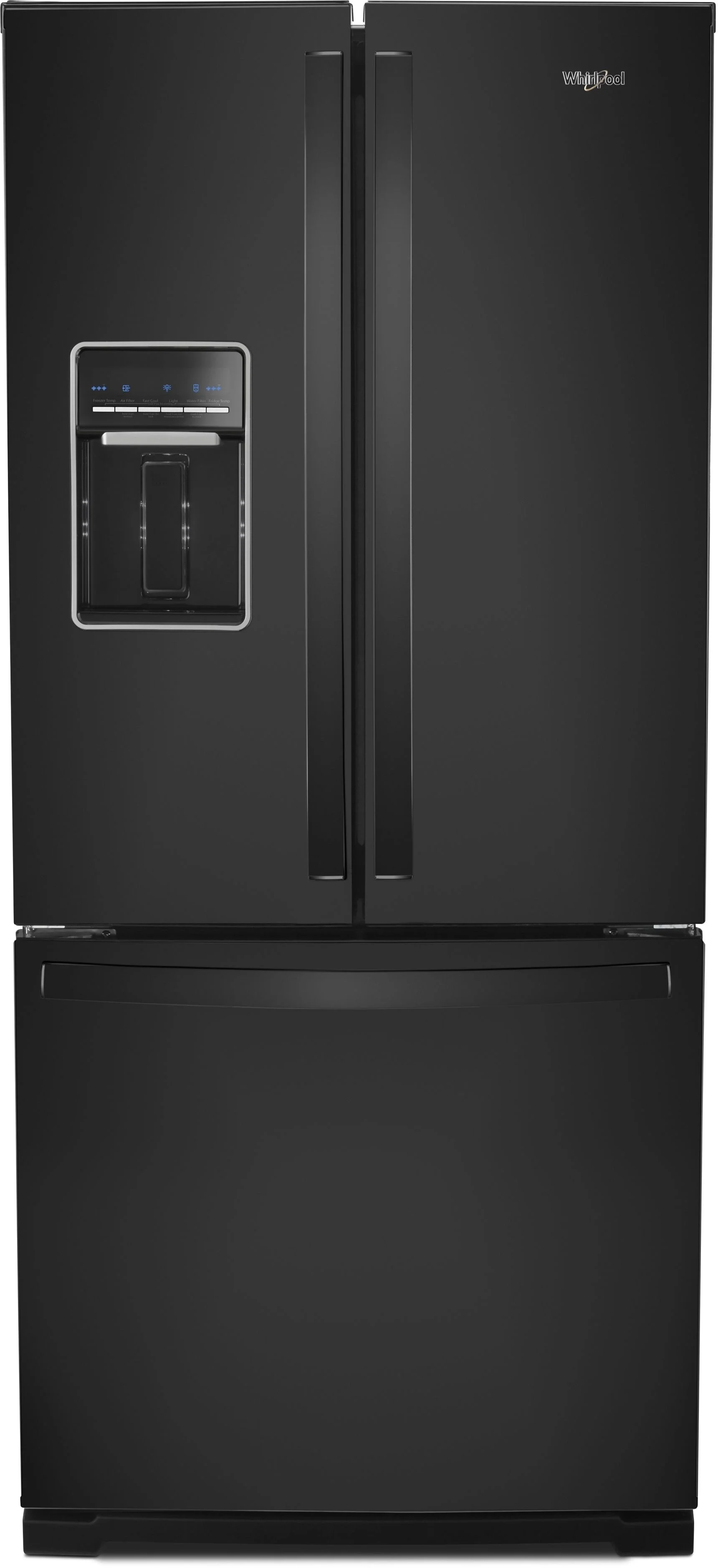 Whirlpool 30" 19.7 cu. ft. Black French Door Refrigerator with Water Dispenser - Energy Star