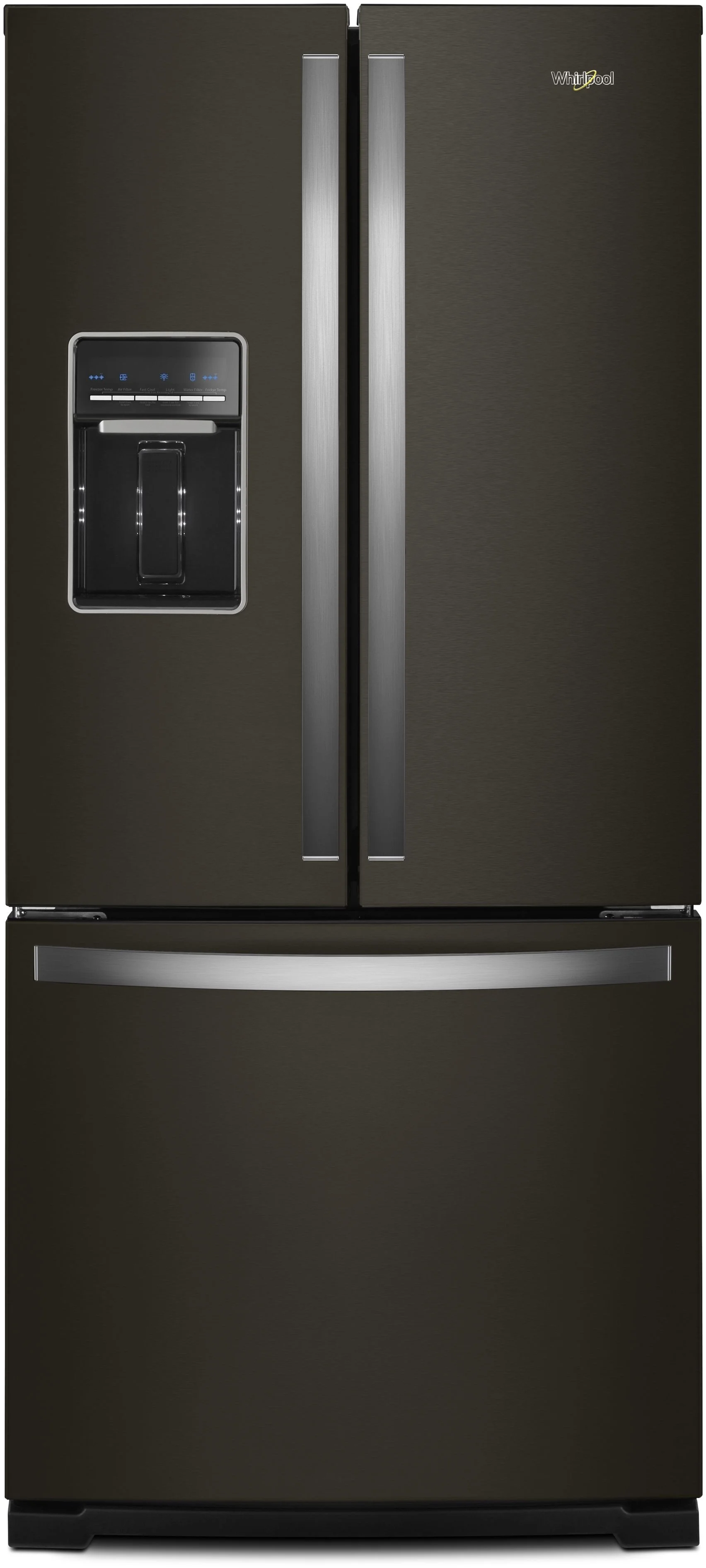 Whirlpool 30" 19.7 cu. ft. Fingerprint Resistant Black Stainless Steel French Door Refrigerator with Water Dispenser - Energy Star