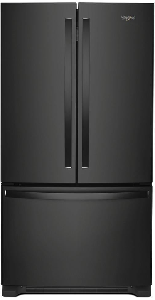 Whirlpool 36 Inch, 20 Cu. Ft., Counter-Depth, French Door Bottom Mount Refrigerator: Black