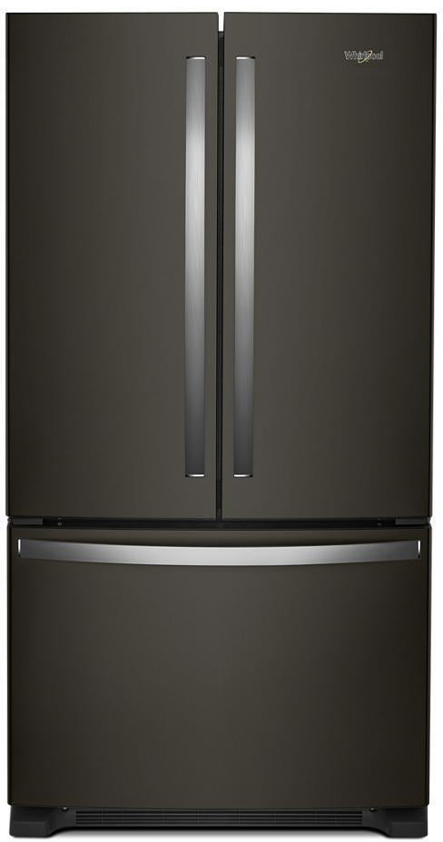 Whirlpool 36 Inch, 20 Cu. Ft., Counter-Depth, French Door Bottom Mount Refrigerator: Black Stainless Steel