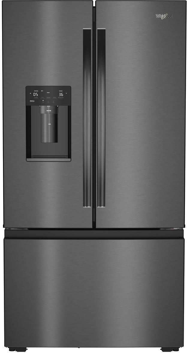 Whirlpool 36" French Door Refrigerator: Fingerprint-Resistant Black Stainless Steel