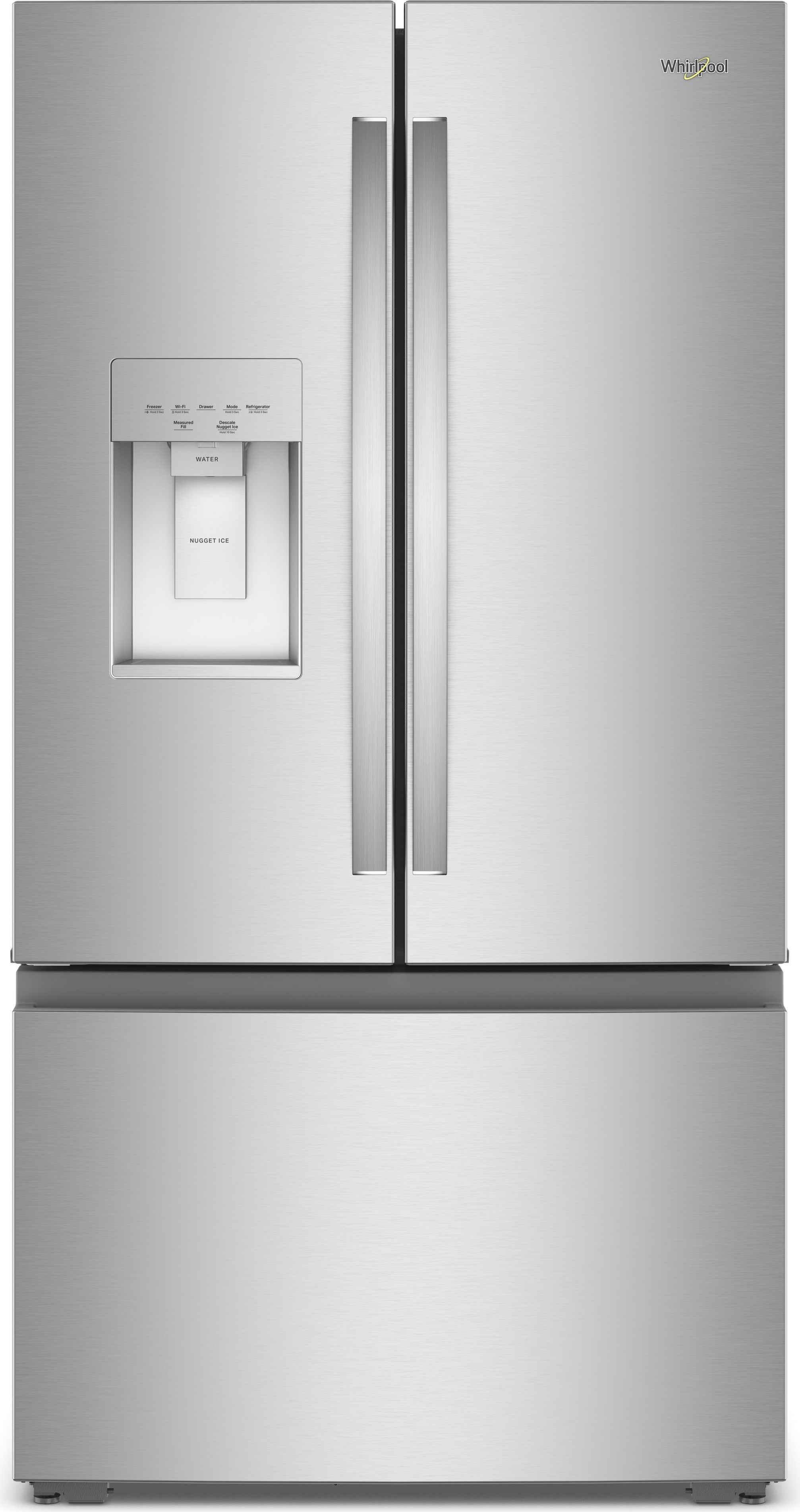 Whirlpool 36-Inch 23.4 Cu. Ft. Capacity Counter Depth French Door Refrigerator With In-Door Nugget Ice Maker: Fingerprint-Resistant Stainless Steel