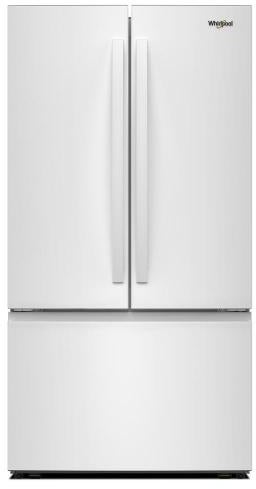 Whirlpool 36 Inch Freestanding French Door Bottom Mount Refrigerator with 31 cu. ft. Total Capacity, Interior Water Dispenser, Sabbath Mode, and Energy Star® Qualified: White