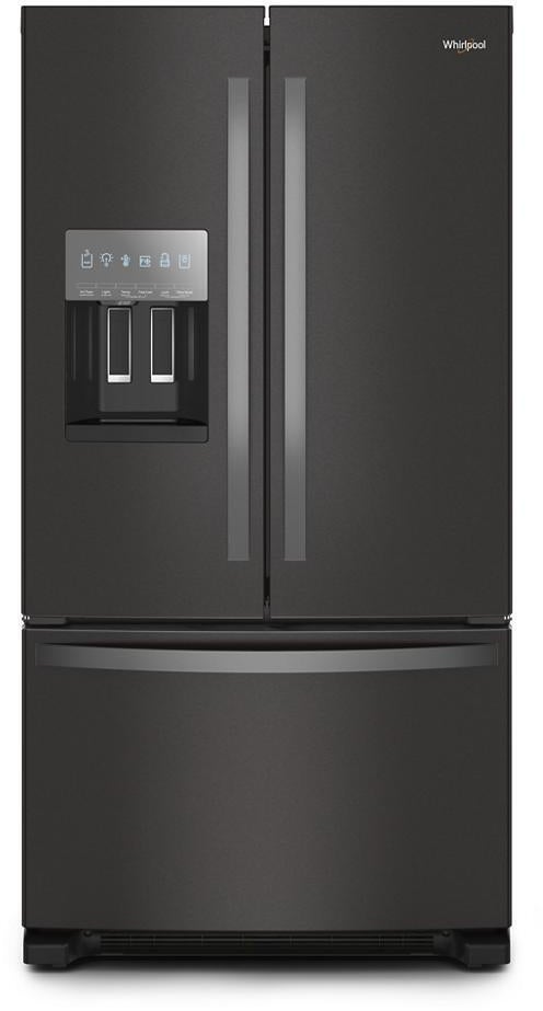 Whirlpool 36 Inch Freestanding French Door Refrigerator with 24.7 Cu. Ft. Capacity, 5 Glass Shelves, Gallon Door Bins, Deli Drawer, External Ice/Water Dispenser, Auto Icemaker, and ENERGY STAR®: Fingerprint-Resistant Black Stainless Steel