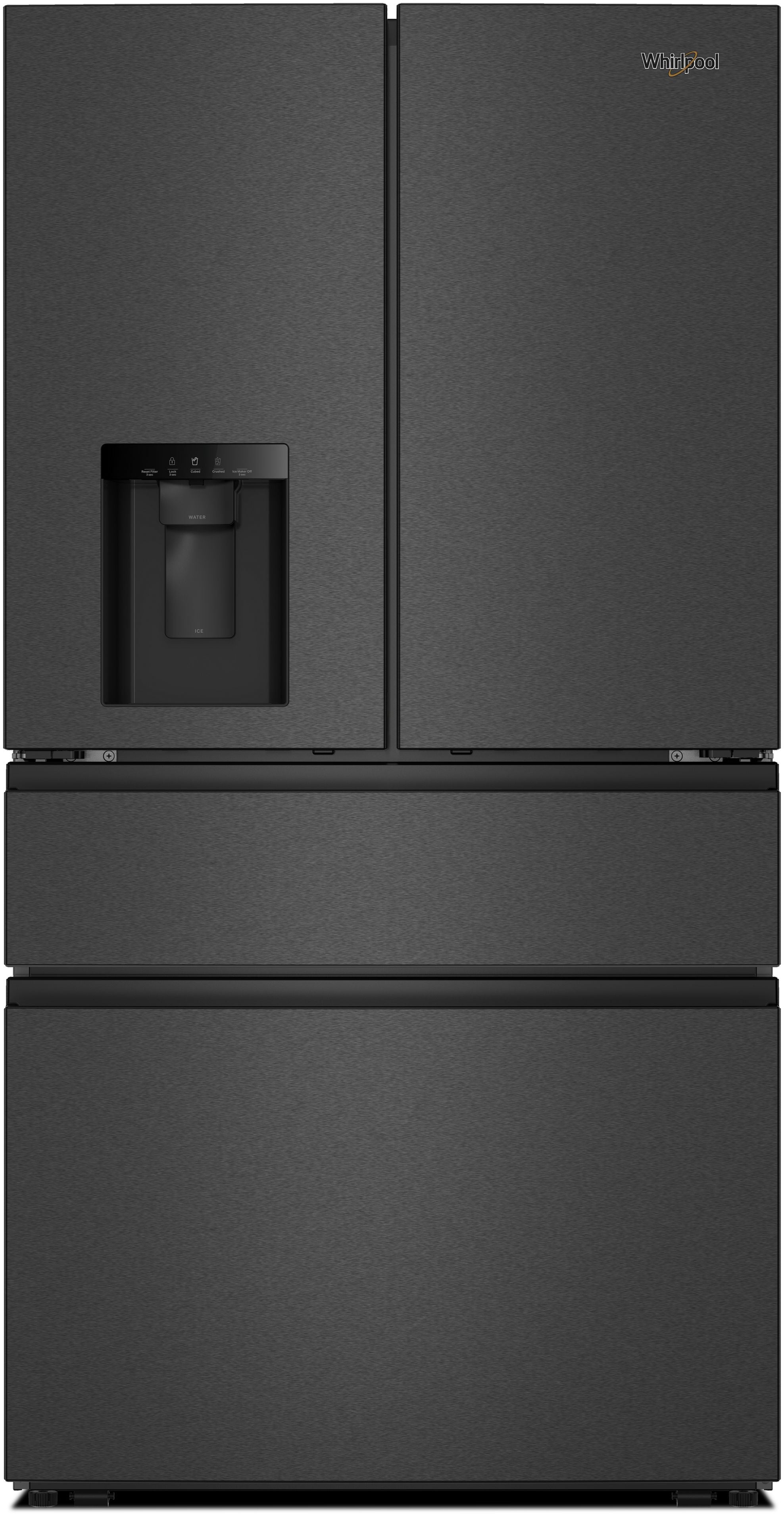 Whirlpool 36" French Door - 4 Door Refrigerator: Fingerprint-Resistant Black Stainless Steel