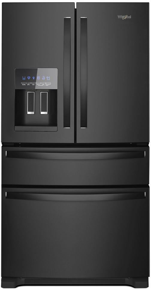 Whirlpool 36 Inch, 25.2 Cu. Ft., Full-Depth, French Door Bottom Mount Refrigerator With Ice And Water Dispenser: Black