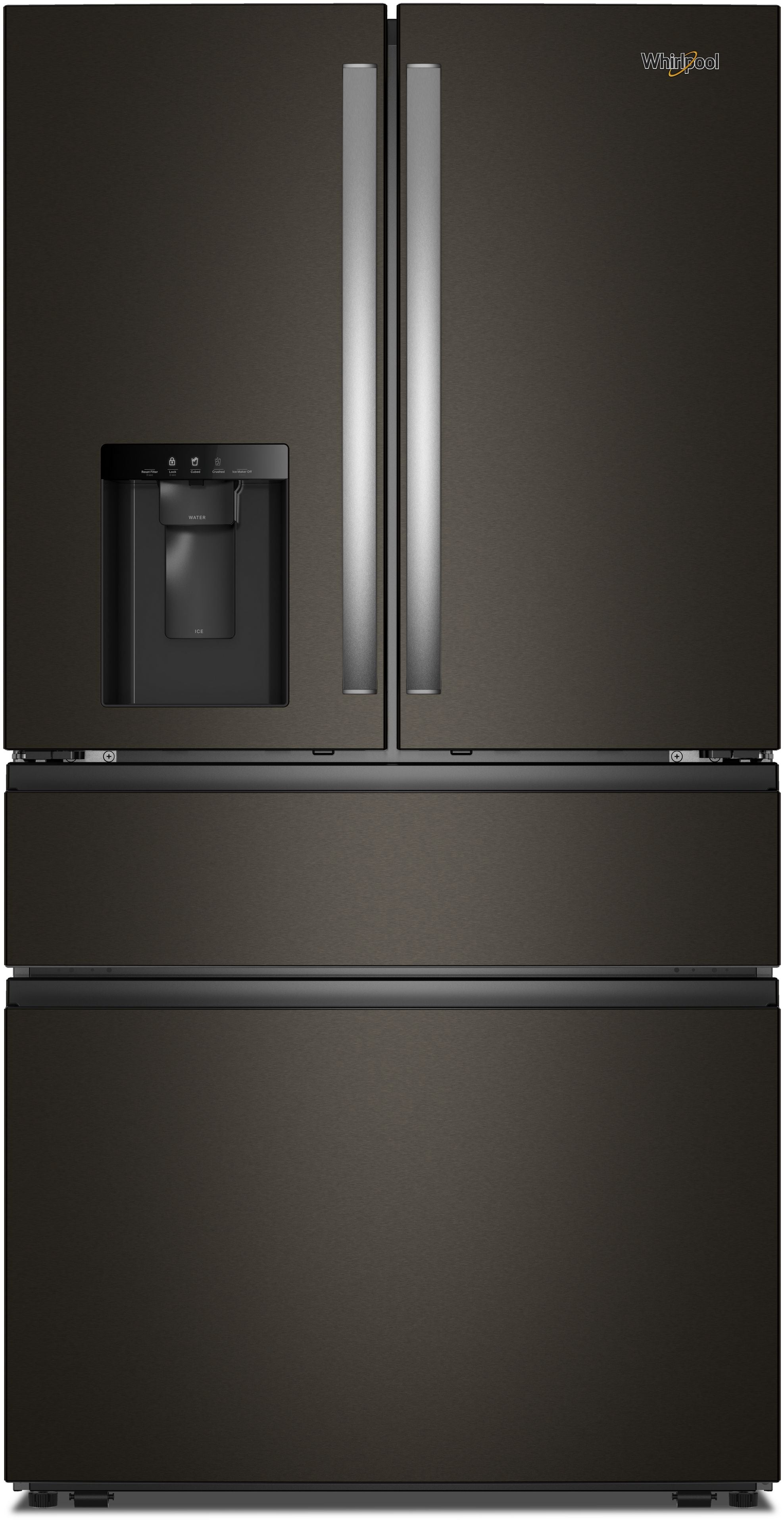 Whirlpool 36" French Door Refrigerator: Fingerprint-Resistant Black Stainless Steel