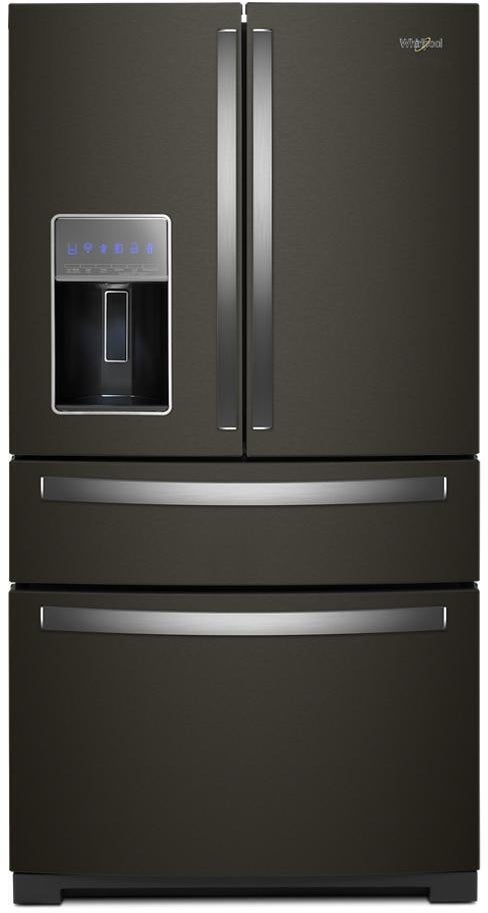 Whirlpool WRMF7736PV 36 Inch Freestanding 4-Door French Door Refrigerator Black Stainless Finish