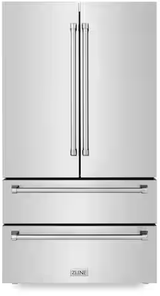 Z Line Zline 36 Inch 22.5 Cu. Ft. 4-Door French Door Refrigerator With Filtered Ice Maker: Fingerprint Resistant Stainless Steel
