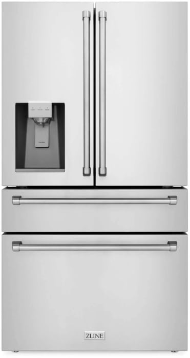 Z Line 36 Inch 21.6 Cu. Ft. 4-Door French Door Refrigerator With Filtered Water And Ice Dispenser: Fingerprint Resistant Stainless Steel