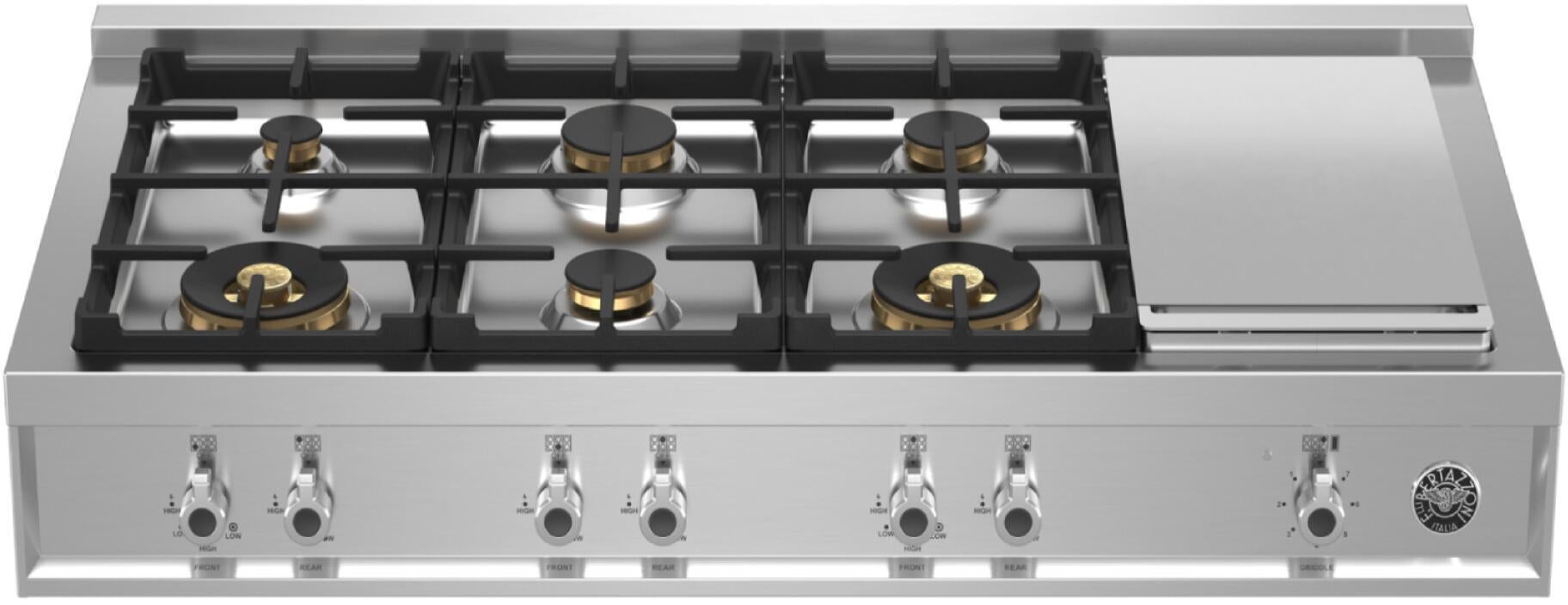 Bertazzoni PROF486GRTBXT Professional Series 48 Inch Gas Sealed Burner Rangetop