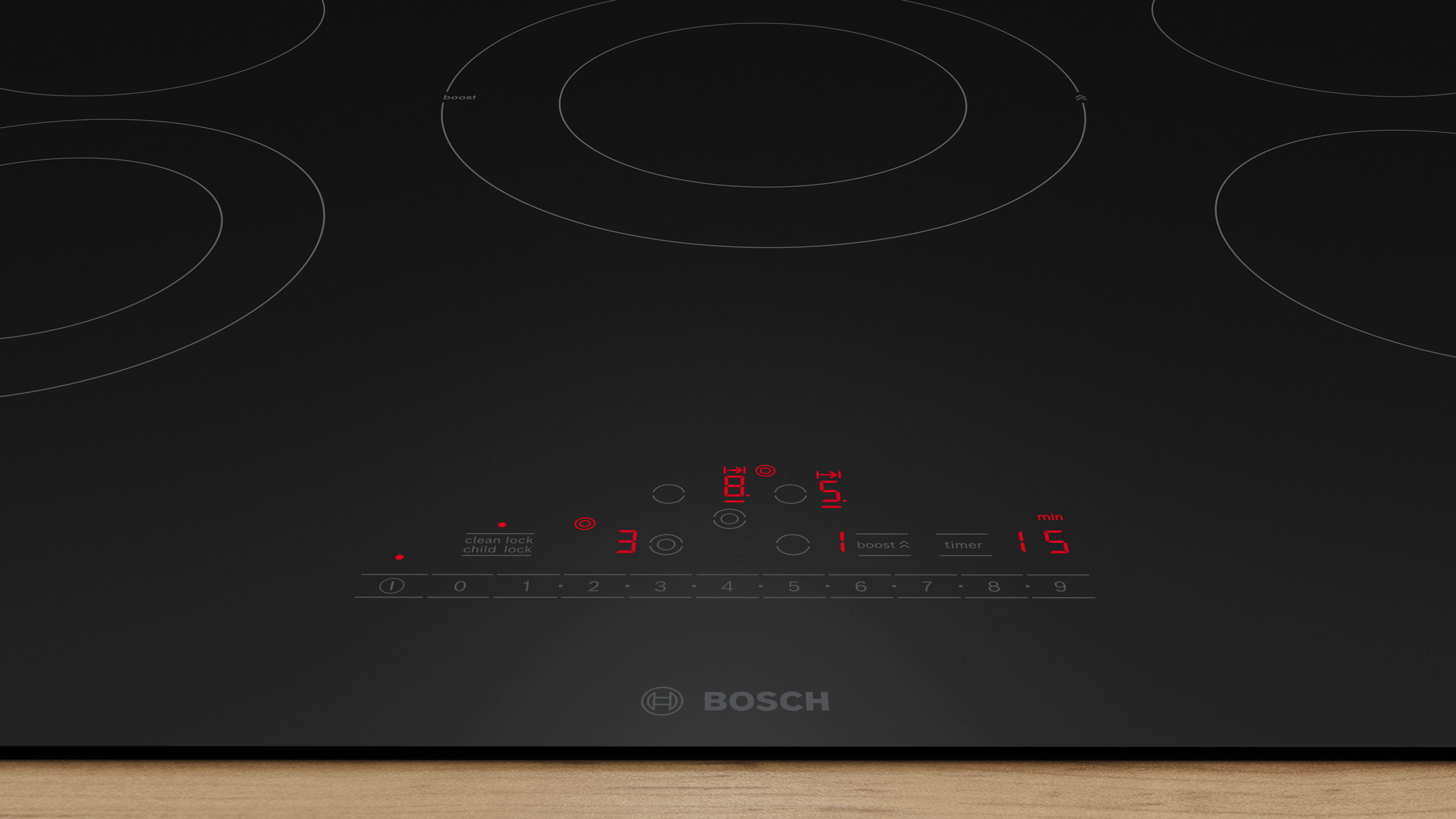 Bosch 800 Series 30 Inch Frameless Electric Radiant Cooktop: Black