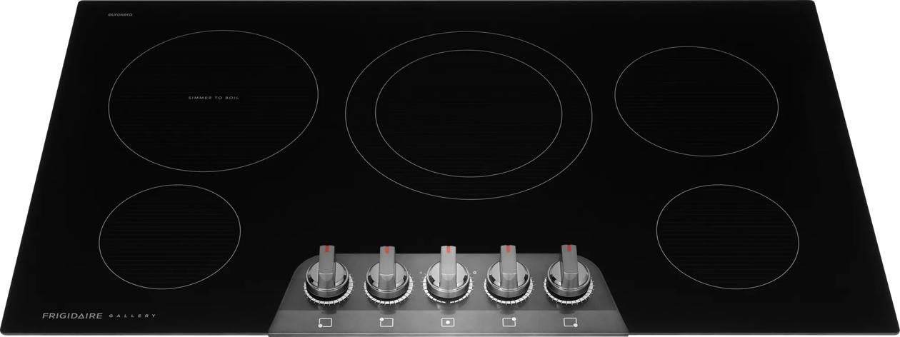Frigidaire Gallery 36 Inch Electric Cooktop With 5 Radiant Elements: Black Stainless Steel