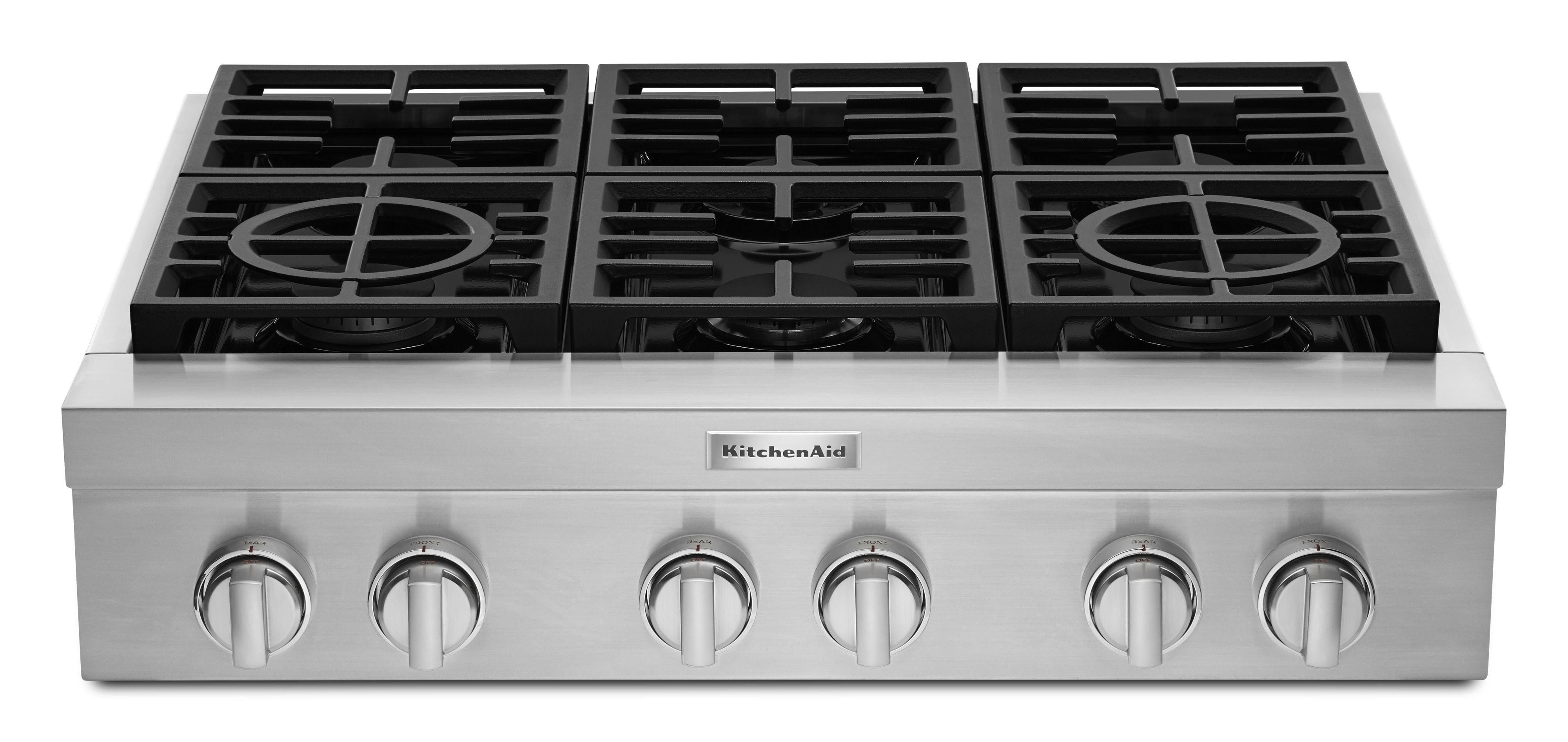 Kitchen Aid KitchenAid 36" Porcelain Coated Steel Commercial Style Gas Sealed Burner Rangeto