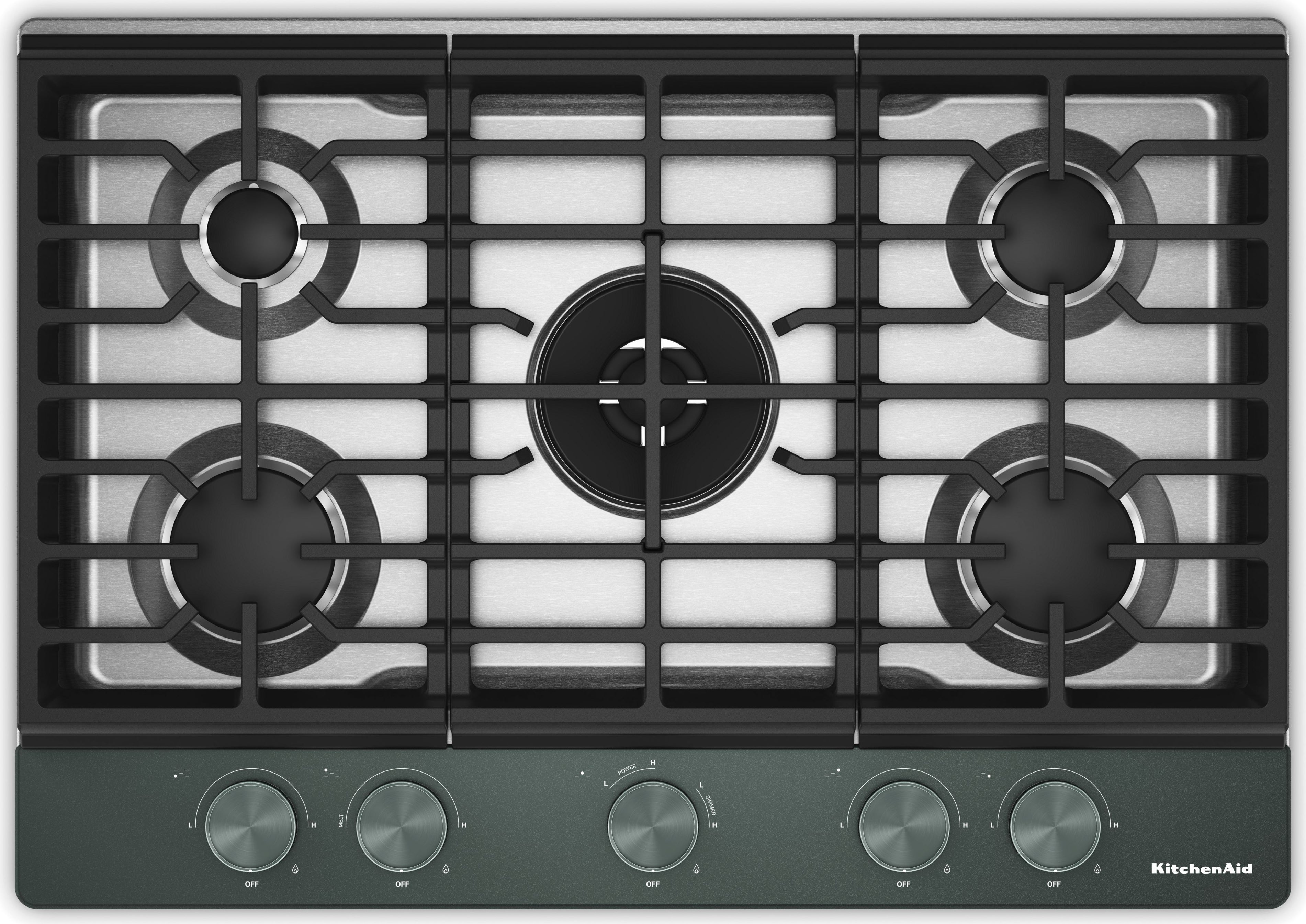 KitchenAid 30 in. Gas Cooktop with 5 Burners and Integrated Wok Grate: Juniper