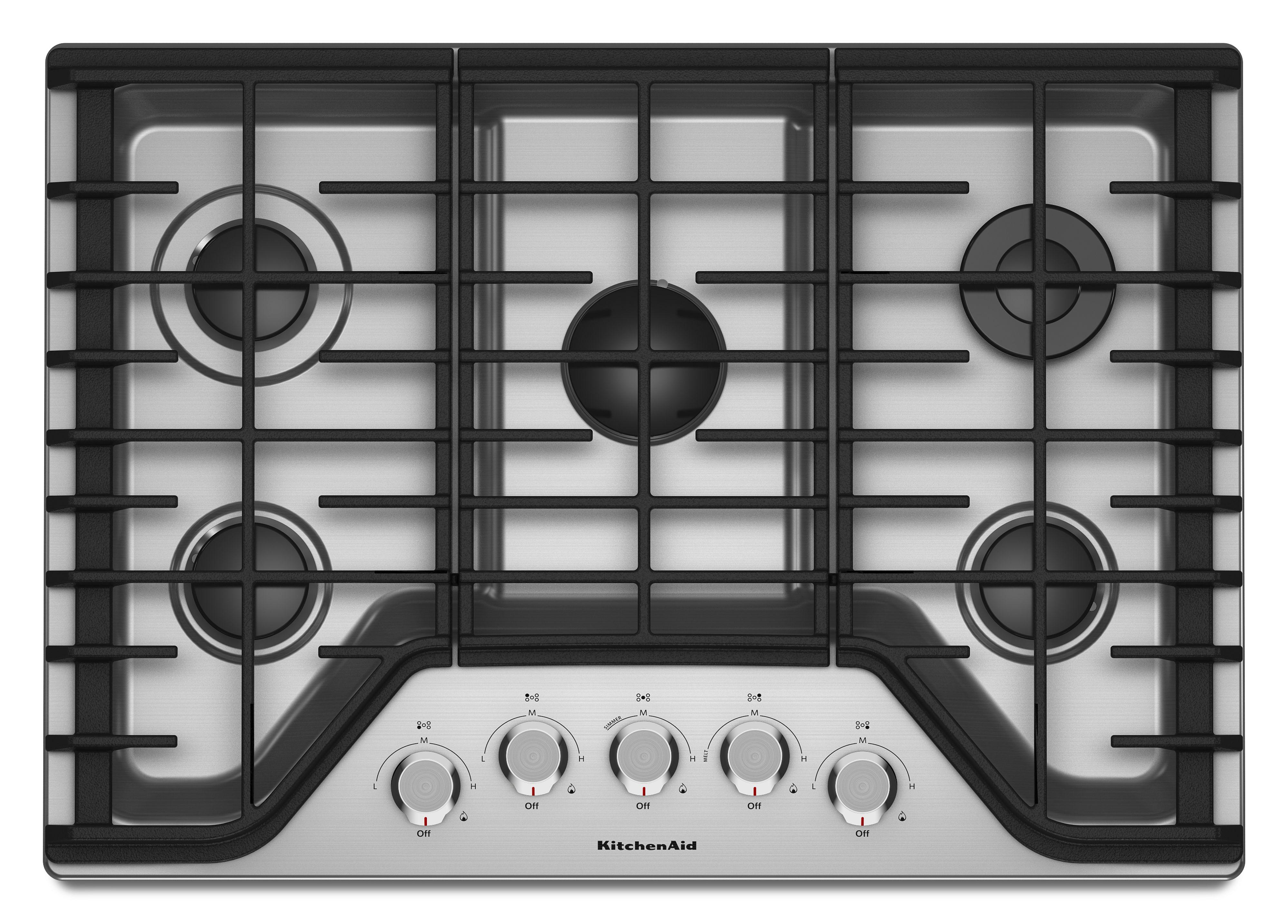 Kitchen Aid KitchenAid 30" Stainless Steel Sealed Burner Natural Gas Cooktop with Center Con