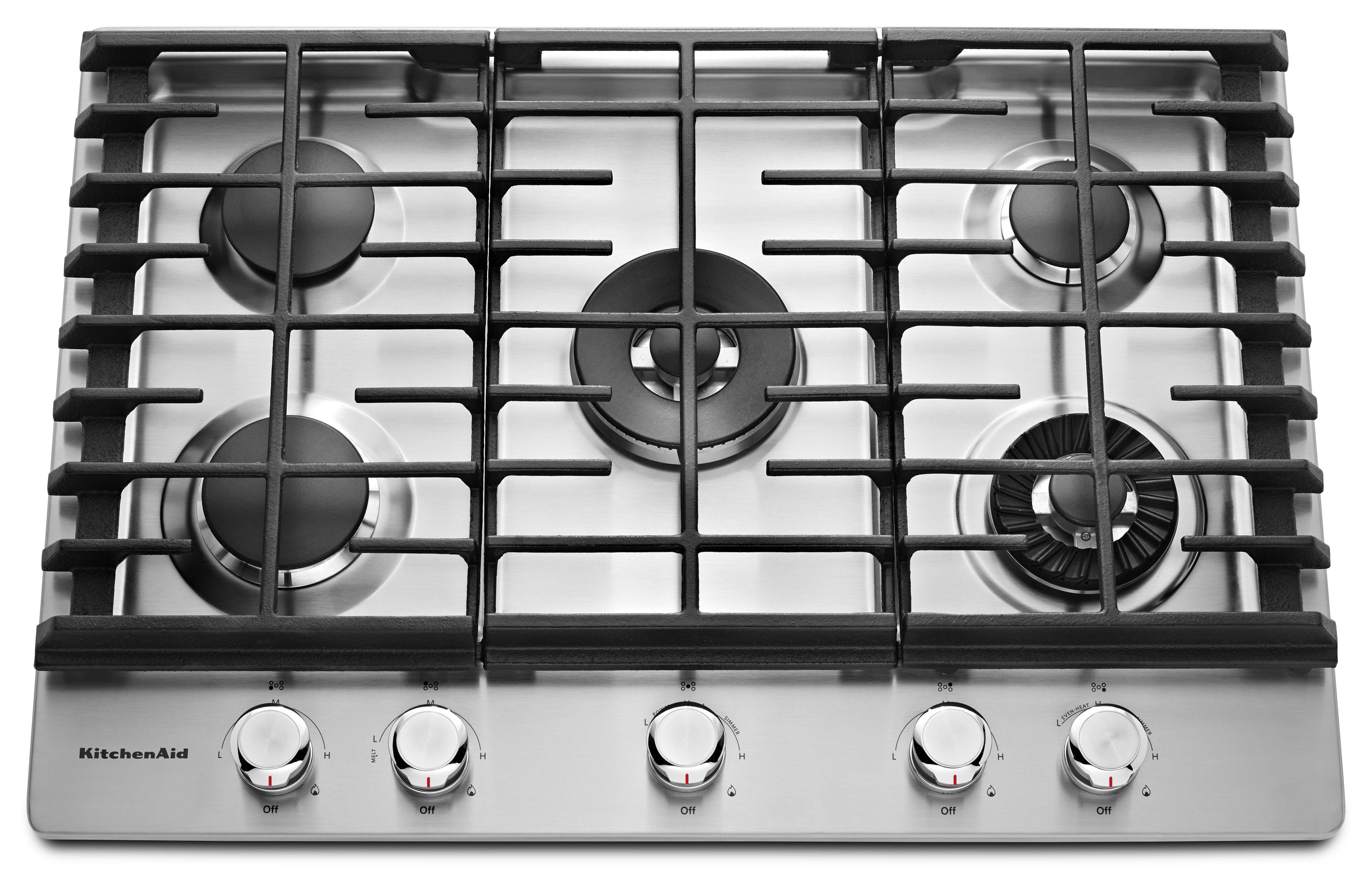 Kitchen Aid KitchenAid 30" Stainless Steel Sealed Burner Natural Gas Cooktop with Backlit Kn
