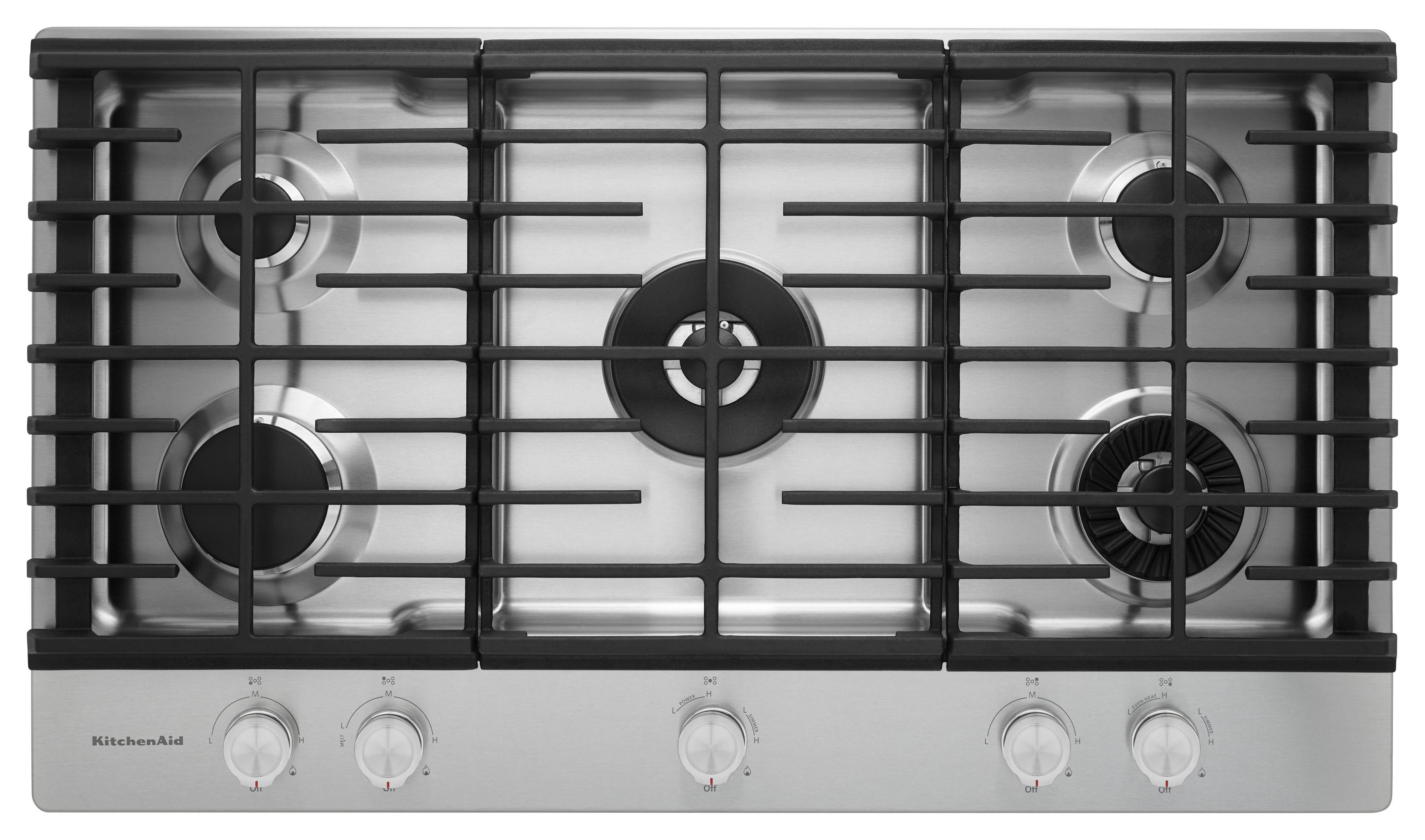 Kitchen Aid KitchenAid 36" Stainless Steel Sealed Burner Natural Gas Cooktop with Backlit Kn