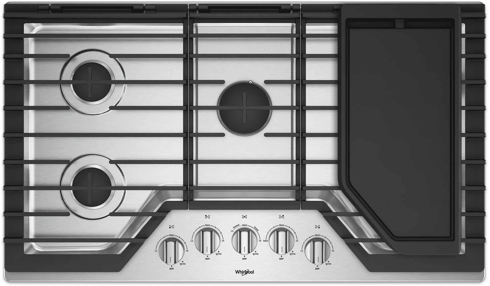 Whirlpool WCG97US6HS 36 Inch Gas Sealed Burner Cooktop