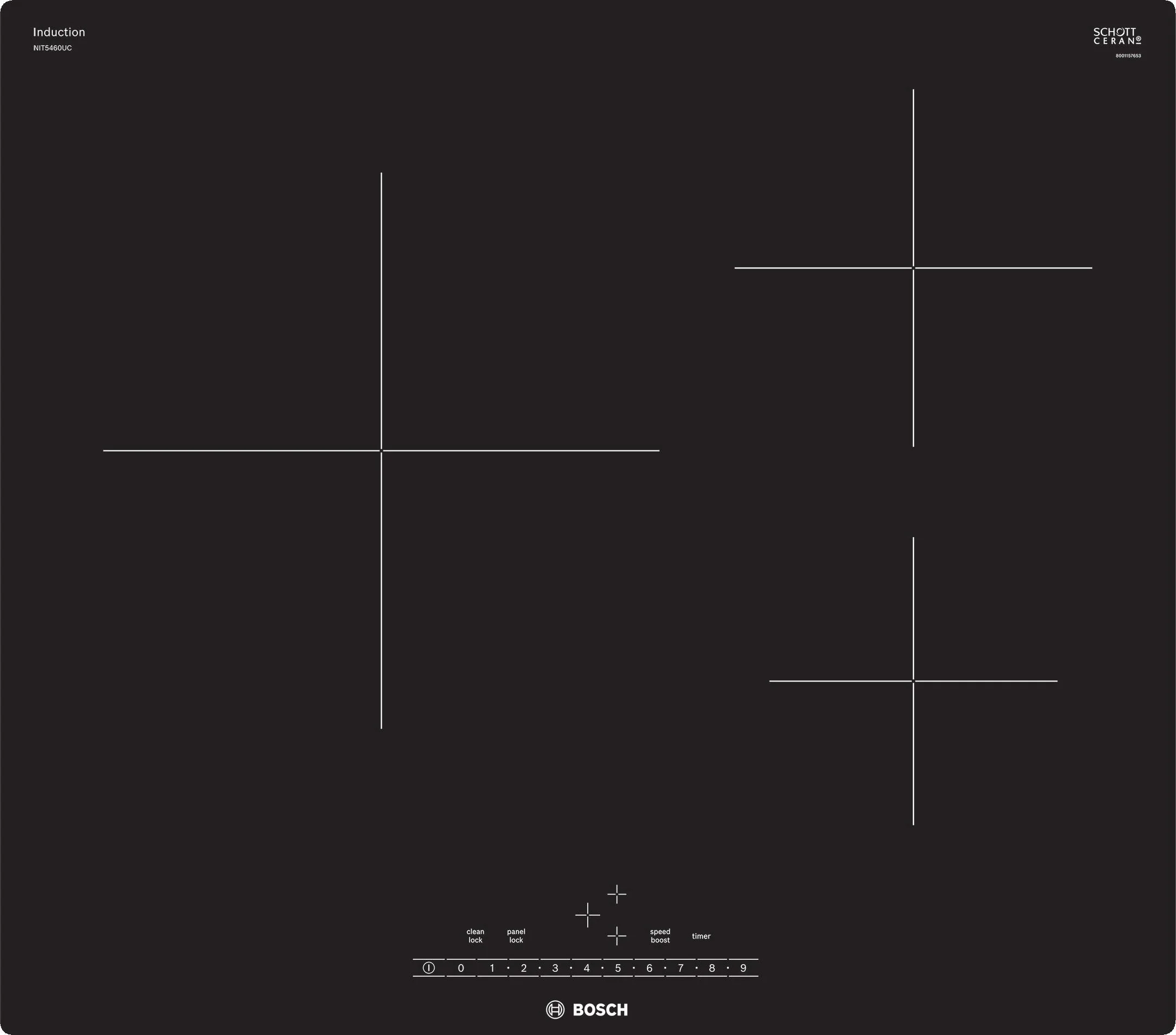 Bosch NIT5460UC 500 Series 24 Inch Induction Smoothtop Cooktop