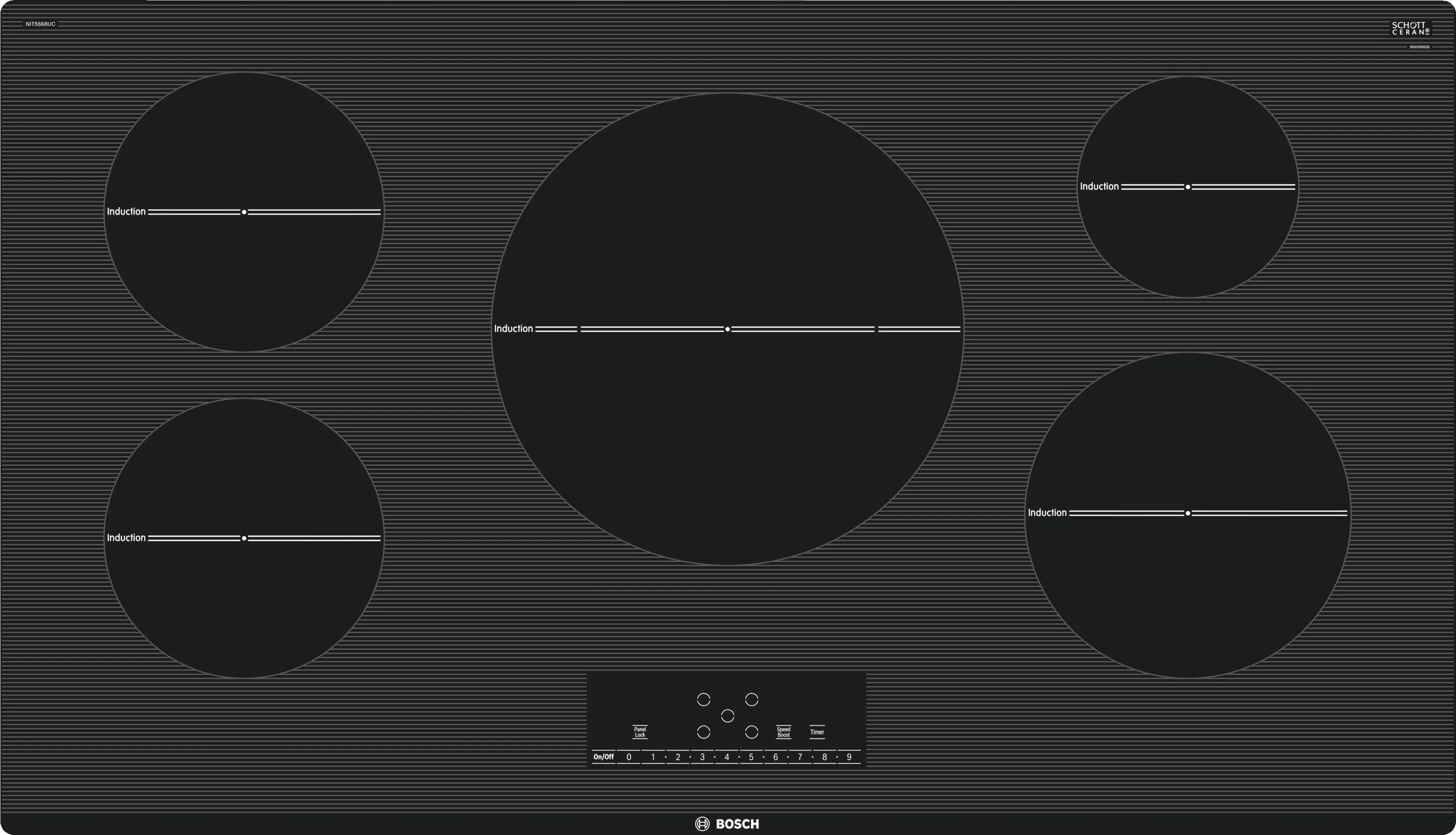 Bosch NIT5668UC 500 Series 36 Inch Induction Smoothtop Cooktop