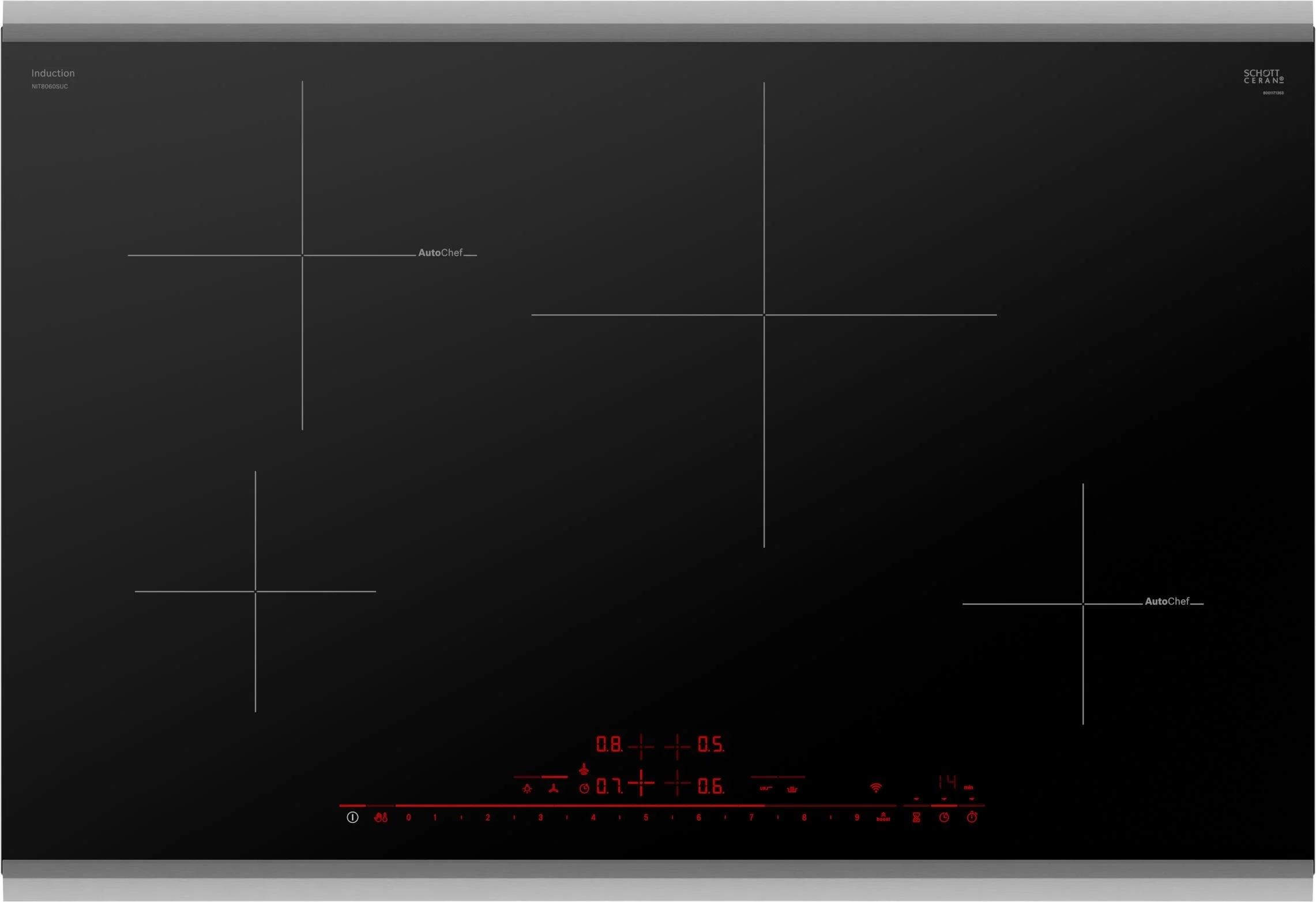 Bosch NIT8060SUC 800 Series 30 Inch Induction Smoothtop Cooktop