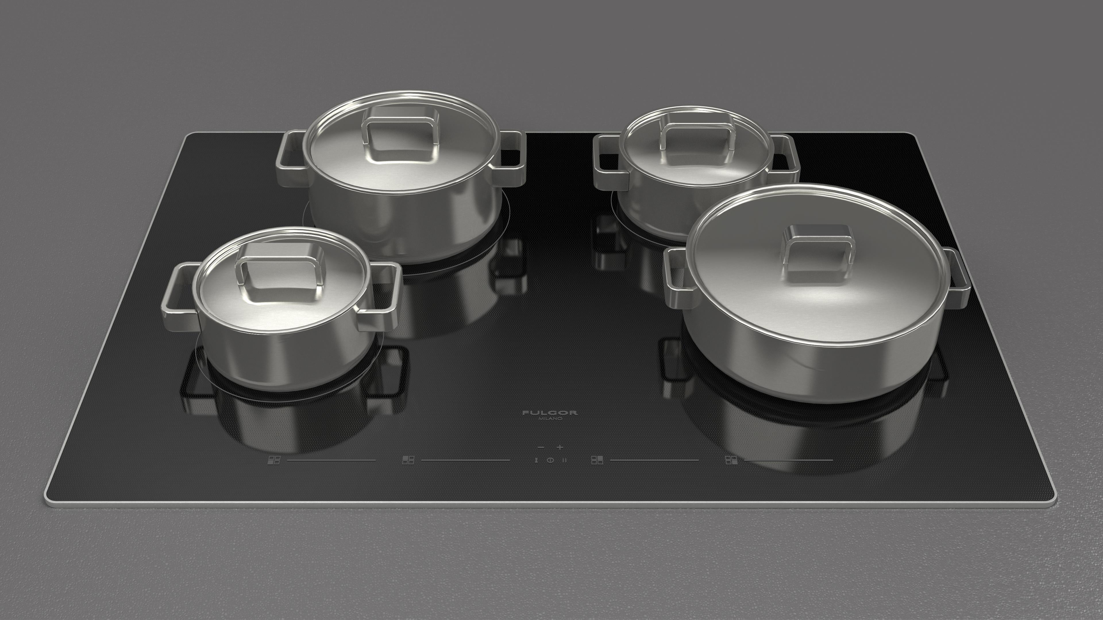 Fulgor Milano F4IT30S2 30 Inch 400 Series Induction Cooktop: Stainless Glossy Black