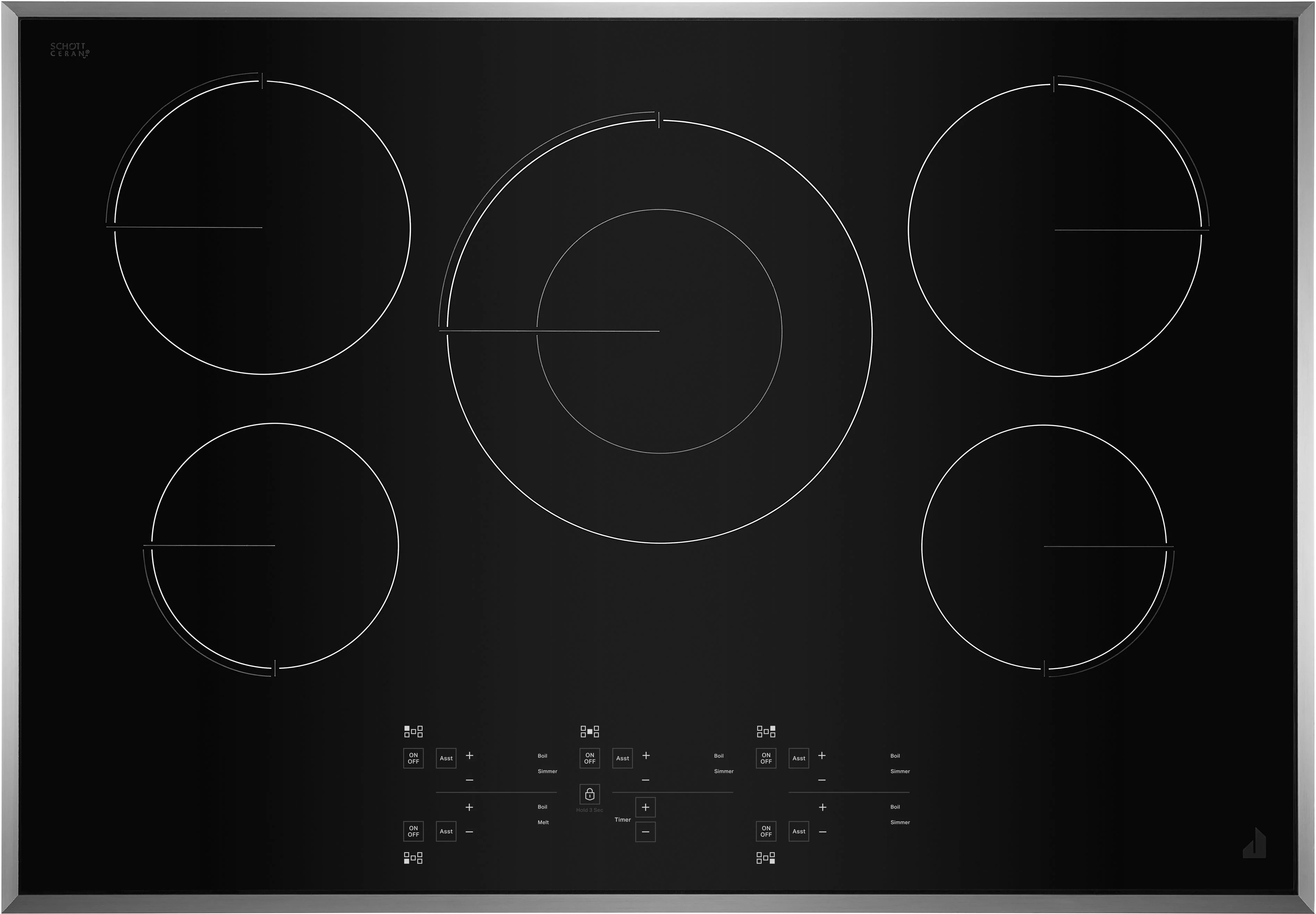 Jenn Air JIC4530KS 30" Induction, 5-Element, Pan Detection, Power Boost, Sensor Boil, Stainless Steel